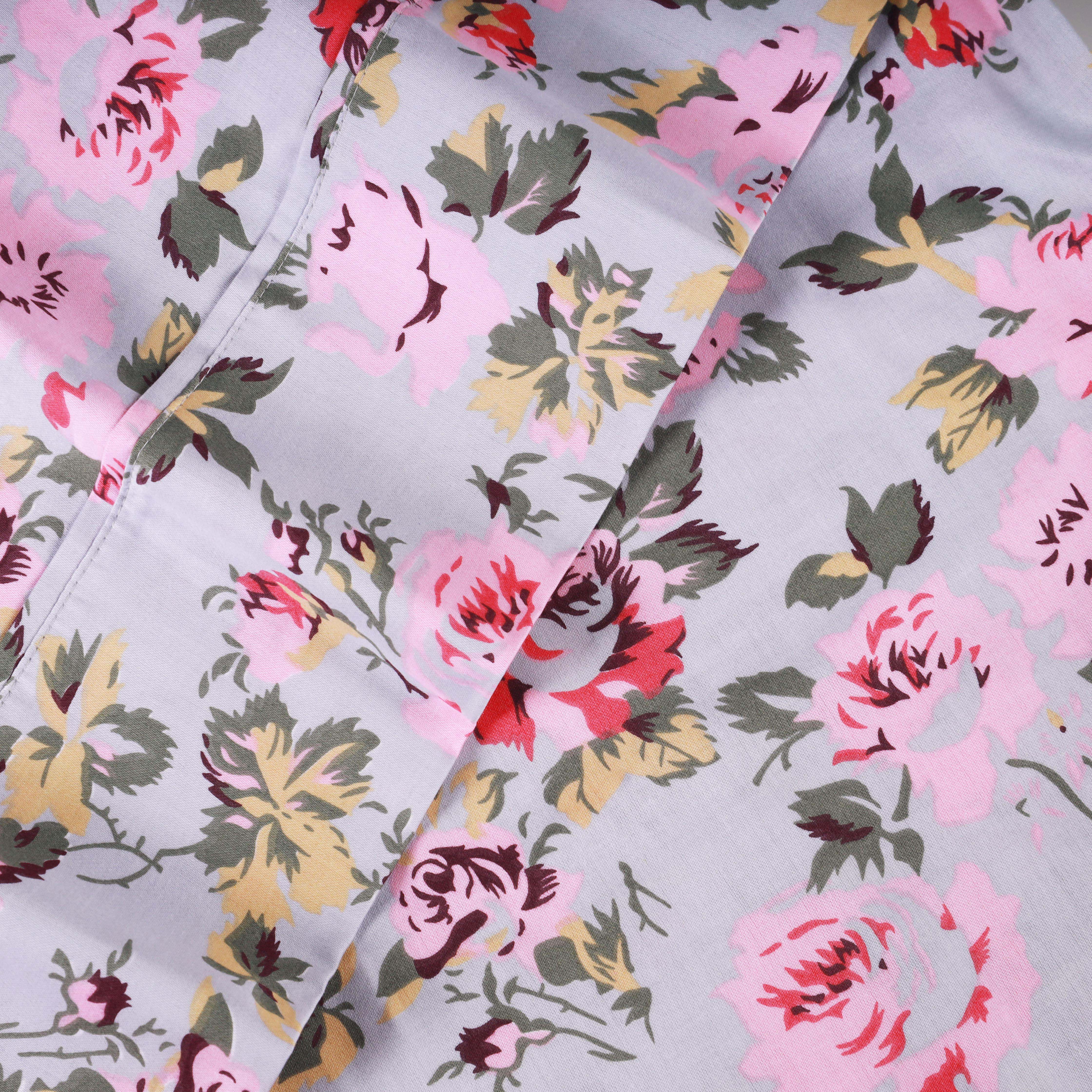 300 Thread Count Solid or Floral Cotton All Season Duvet Cover Set - Blue Nile Mills