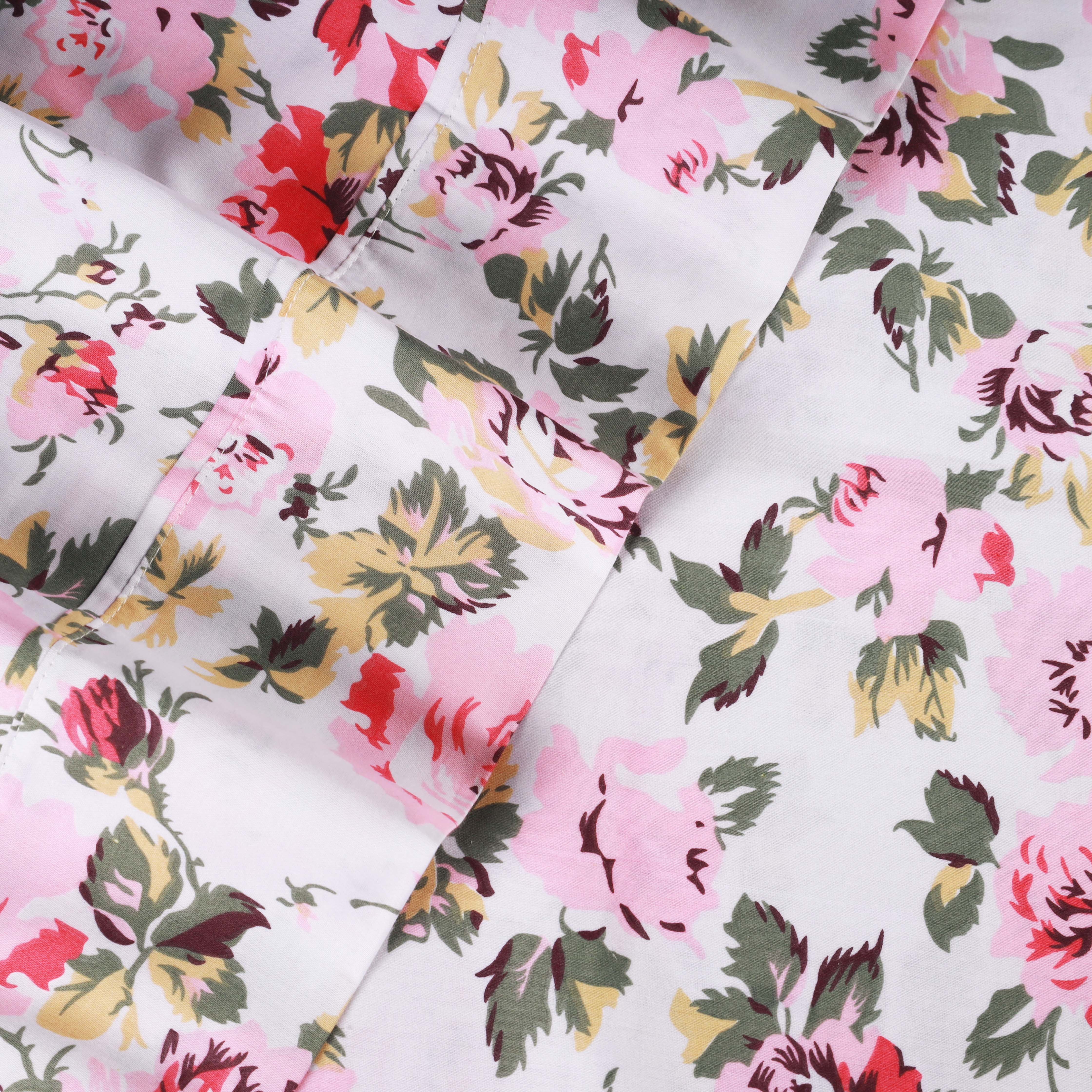 300 Thread Count Solid or Floral Cotton All Season Duvet Cover Set - Blue Nile Mills