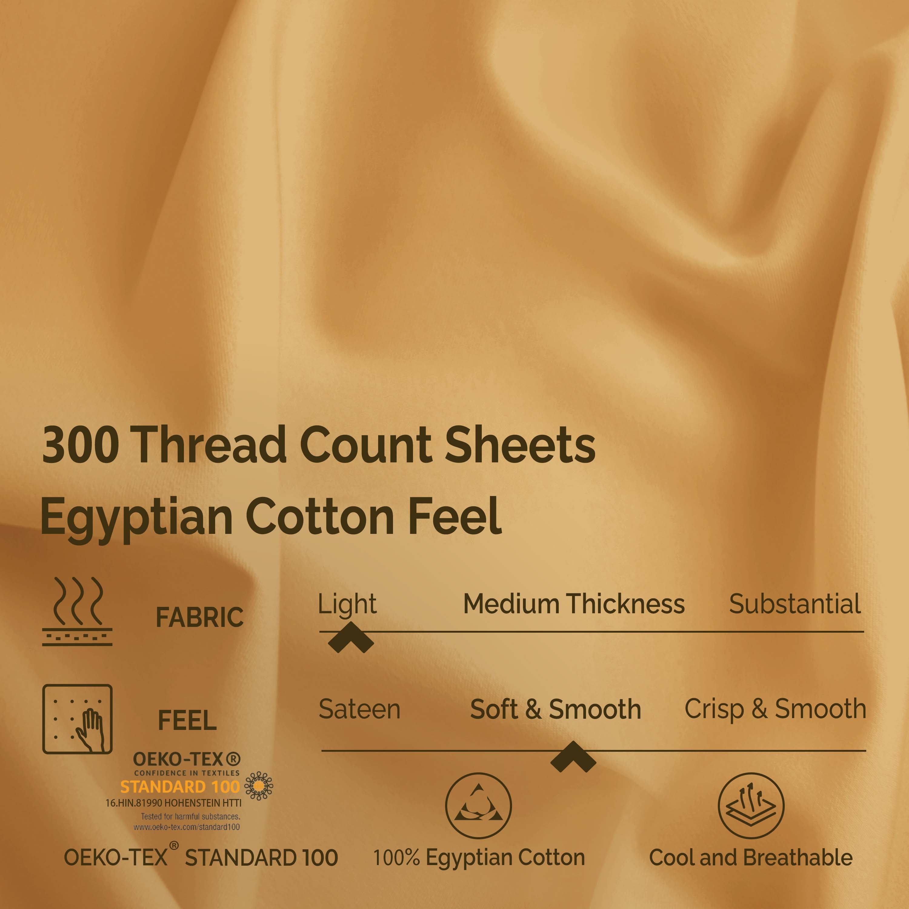 Egyptian Cotton 300 Thread Count Solid Bed Sheet Set - Blue Nile Mills