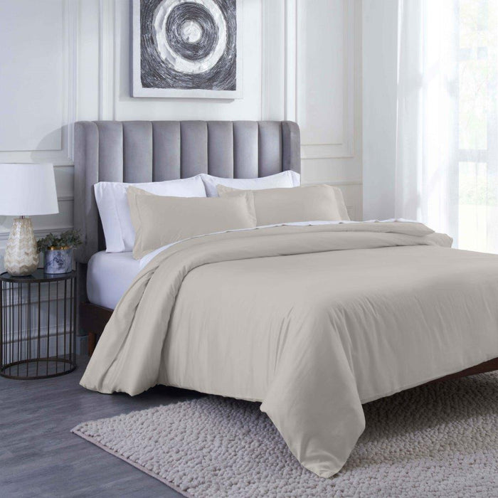 Modal From Beechwood 400 Thread Count Solid Duvet Cover Set - Gray