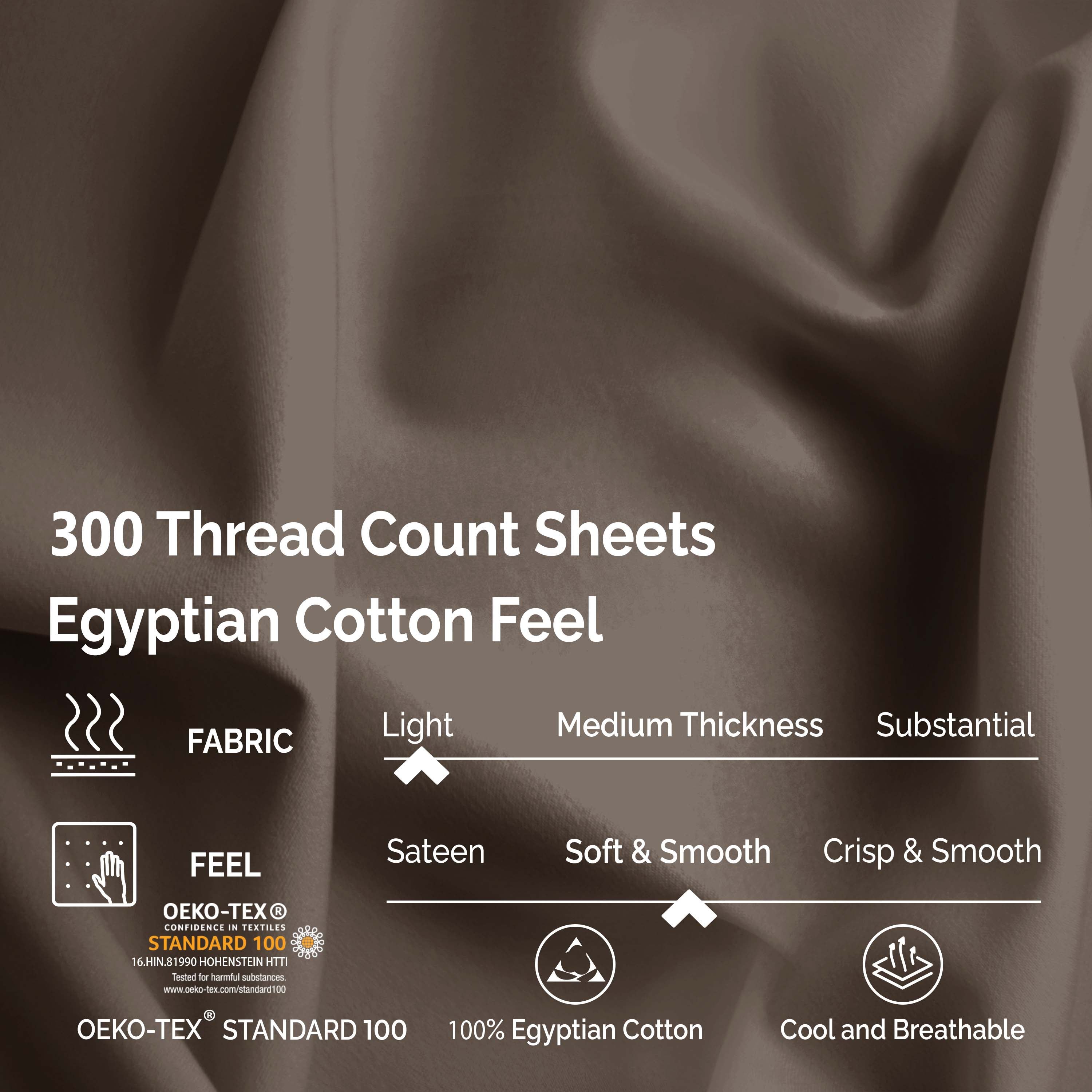 Egyptian Cotton 300 Thread Count Solid Bed Sheet Set - Blue Nile Mills