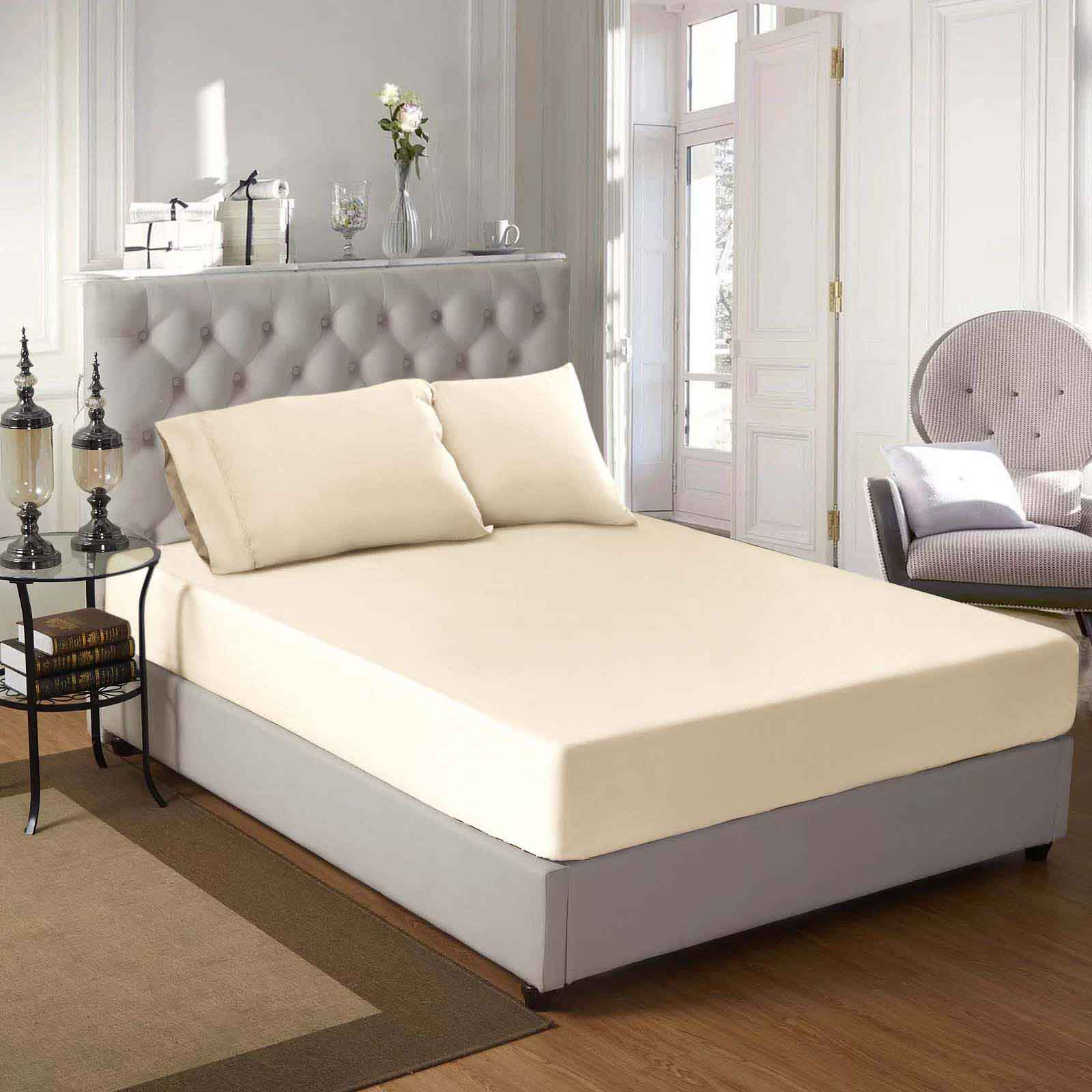 Egyptian Cotton 400 Thread Count Solid Bed Sheet Set - Blue Nile Mills