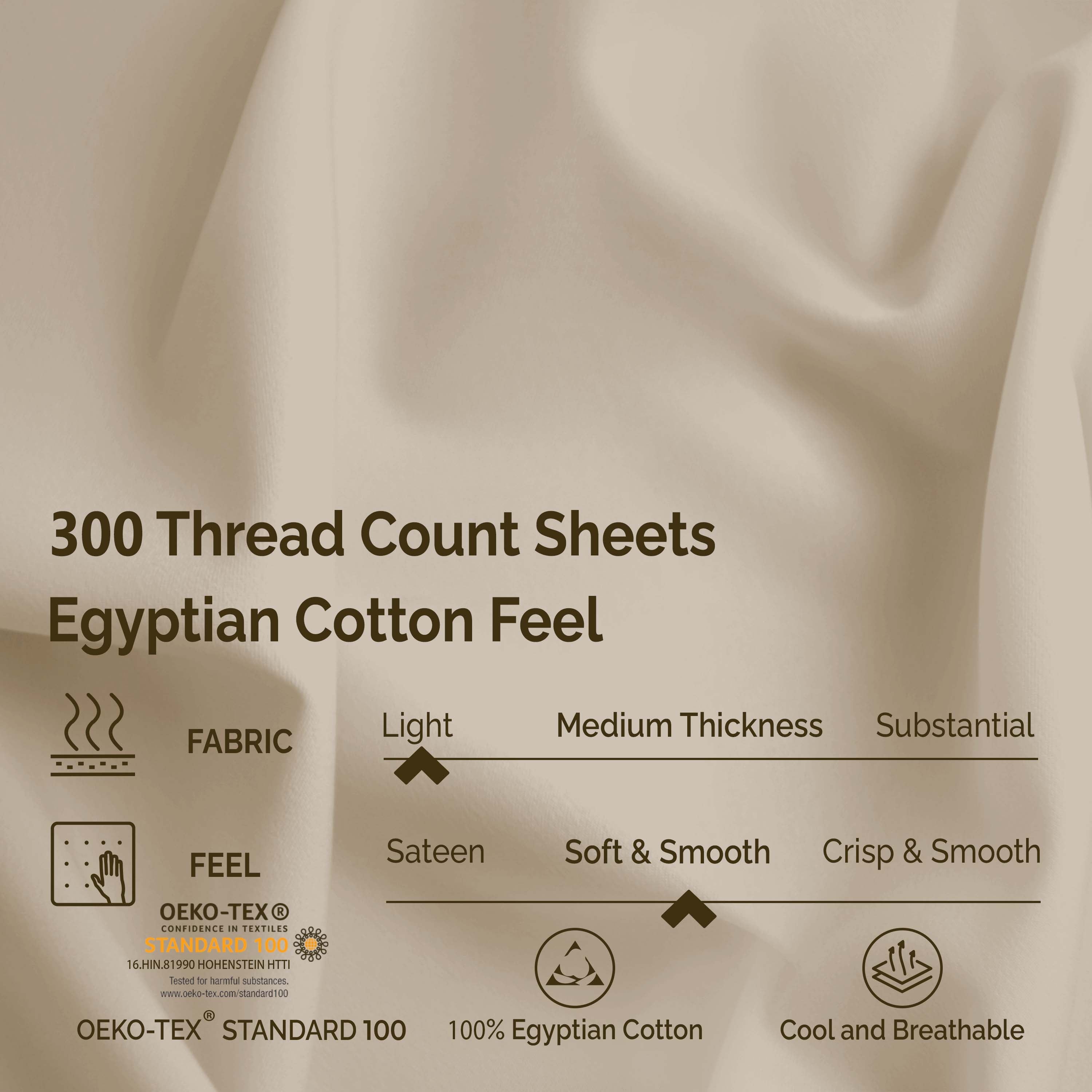 Egyptian Cotton 300 Thread Count Solid Bed Sheet Set - Blue Nile Mills