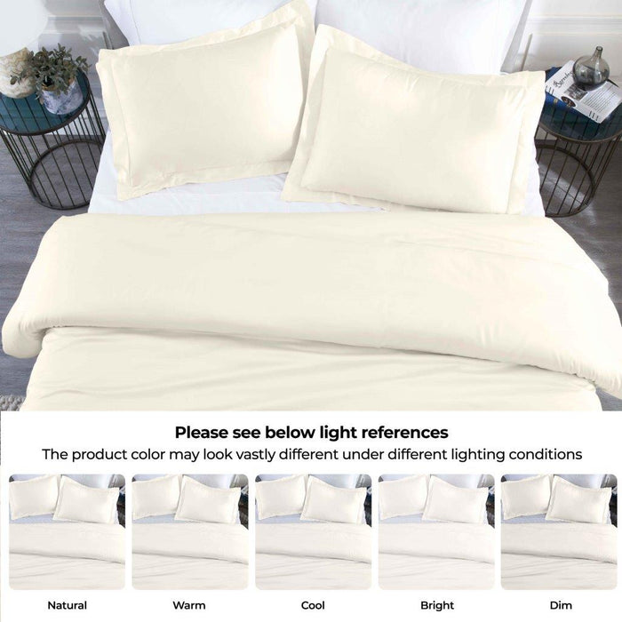 Modal From Beechwood 400 Thread Count Solid Duvet Cover Set - Ivory