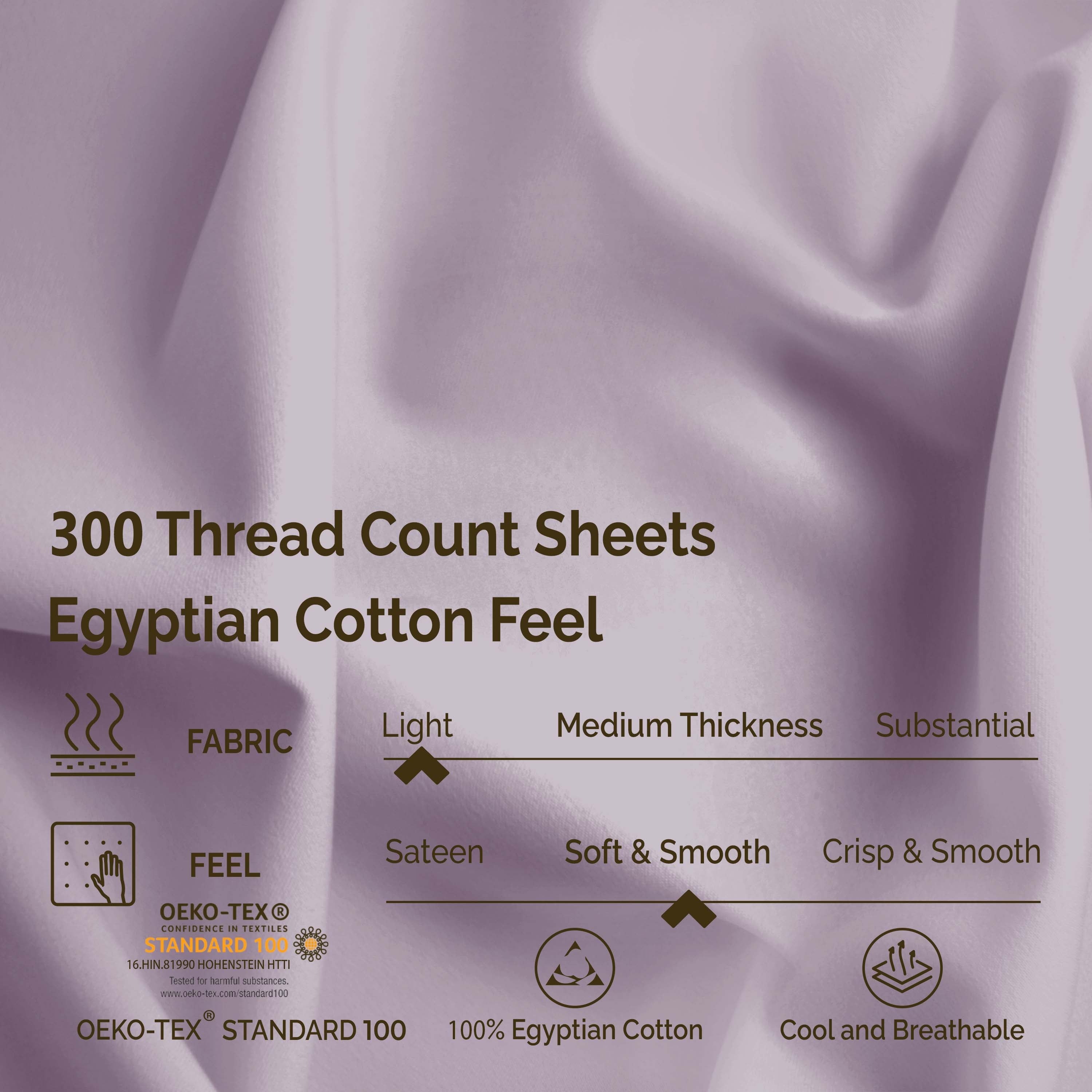 Egyptian Cotton 300 Thread Count Solid Bed Sheet Set - Blue Nile Mills
