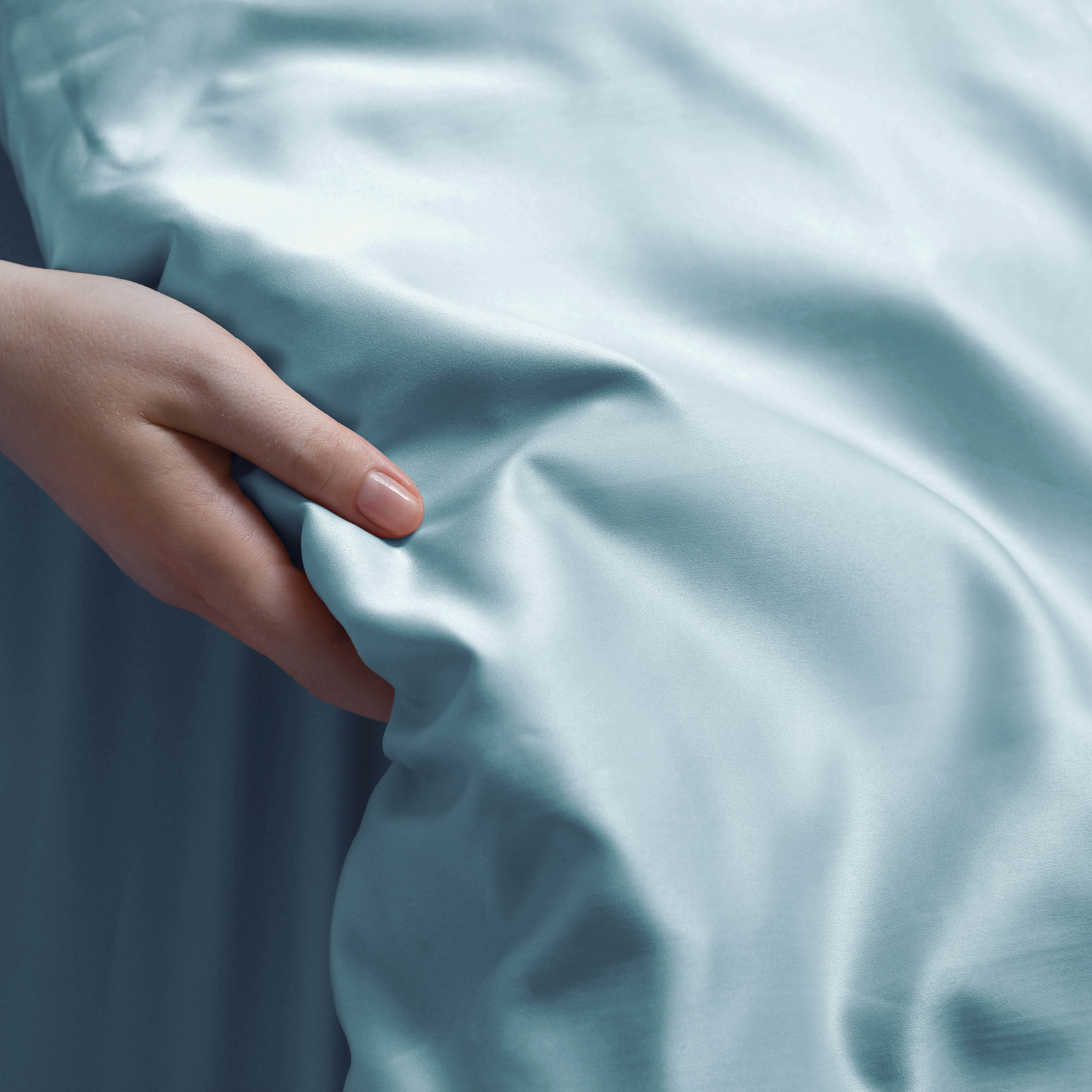 Rayon From Bamboo 300 Thread Count Solid Duvet Cover Set - Blue Nile Mills