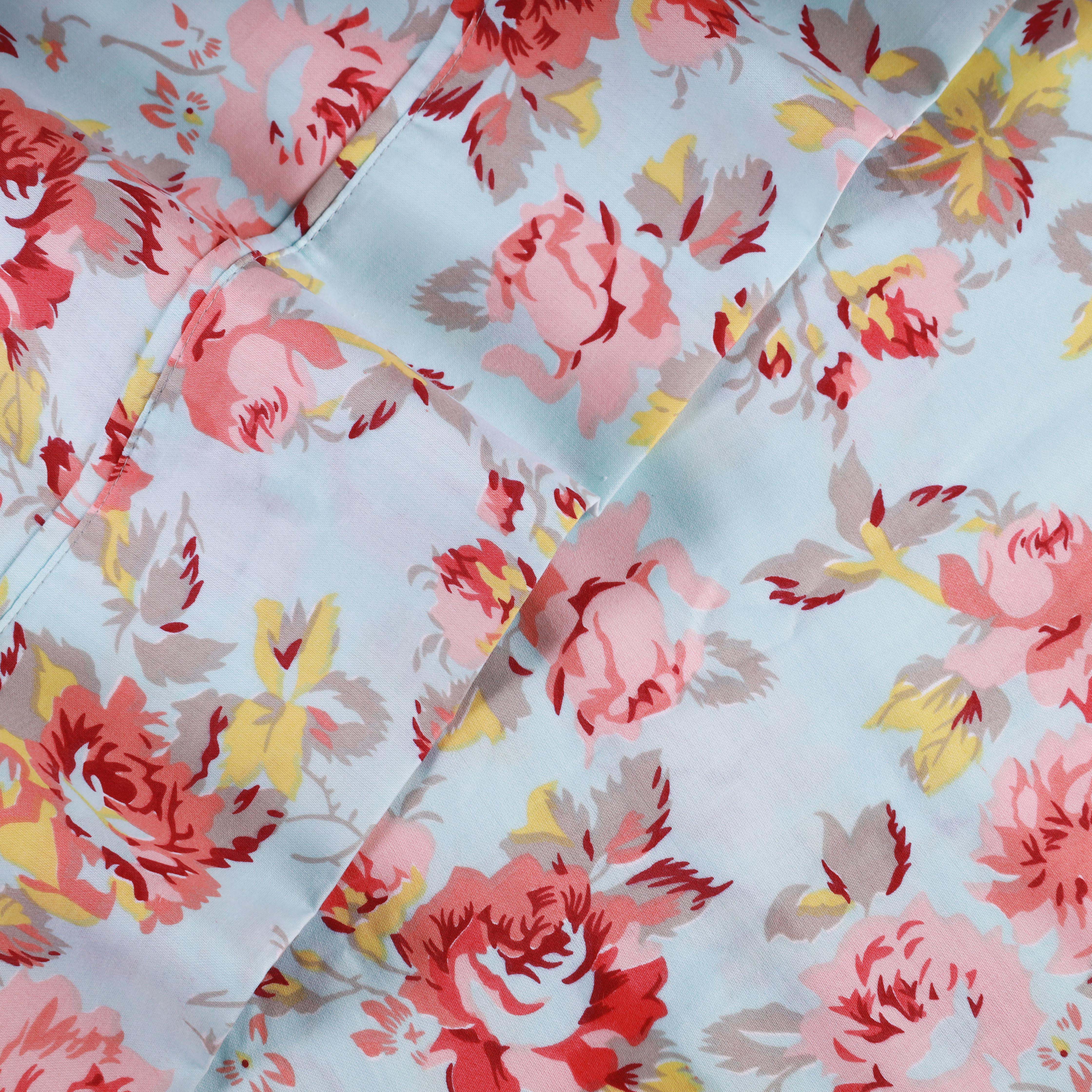 300 Thread Count Solid or Floral Cotton All Season Duvet Cover Set - Blue Nile Mills