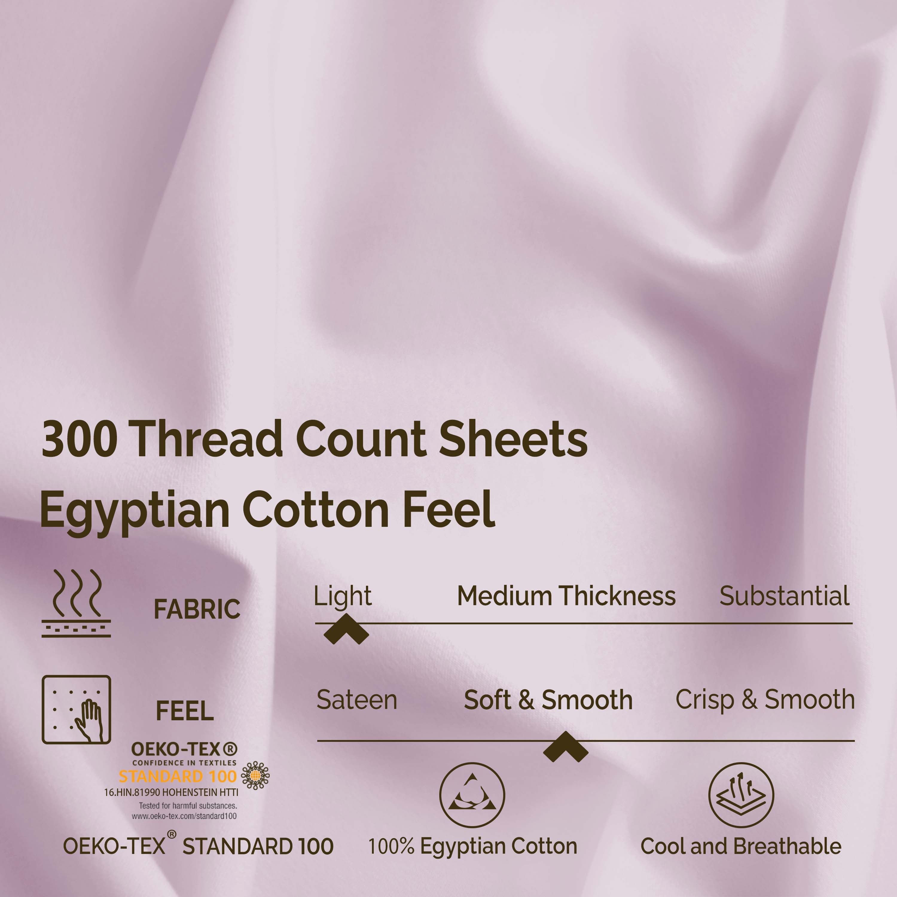 Egyptian Cotton 300 Thread Count Solid Bed Sheet Set - Blue Nile Mills