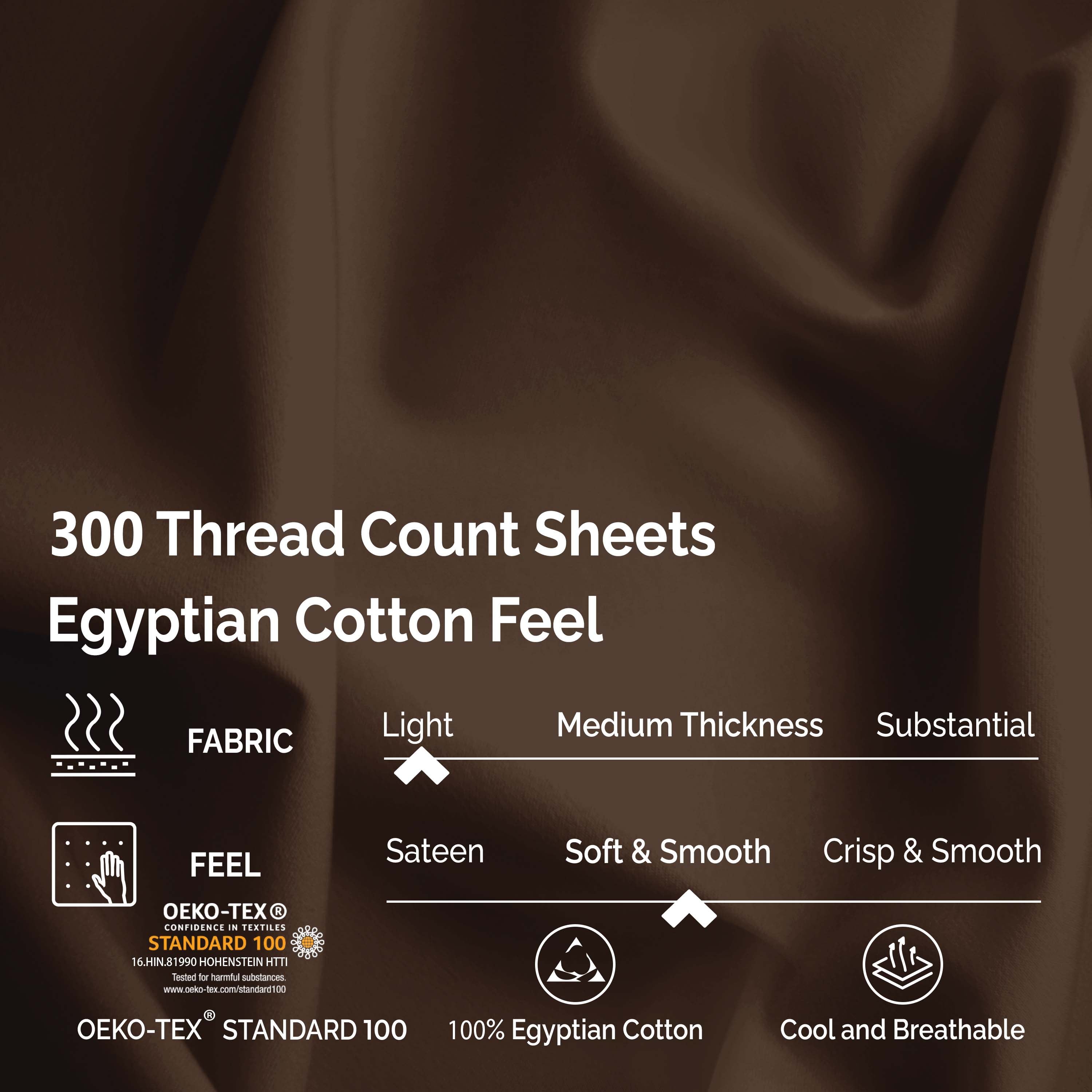 Egyptian Cotton 300 Thread Count Solid Bed Sheet Set - Blue Nile Mills