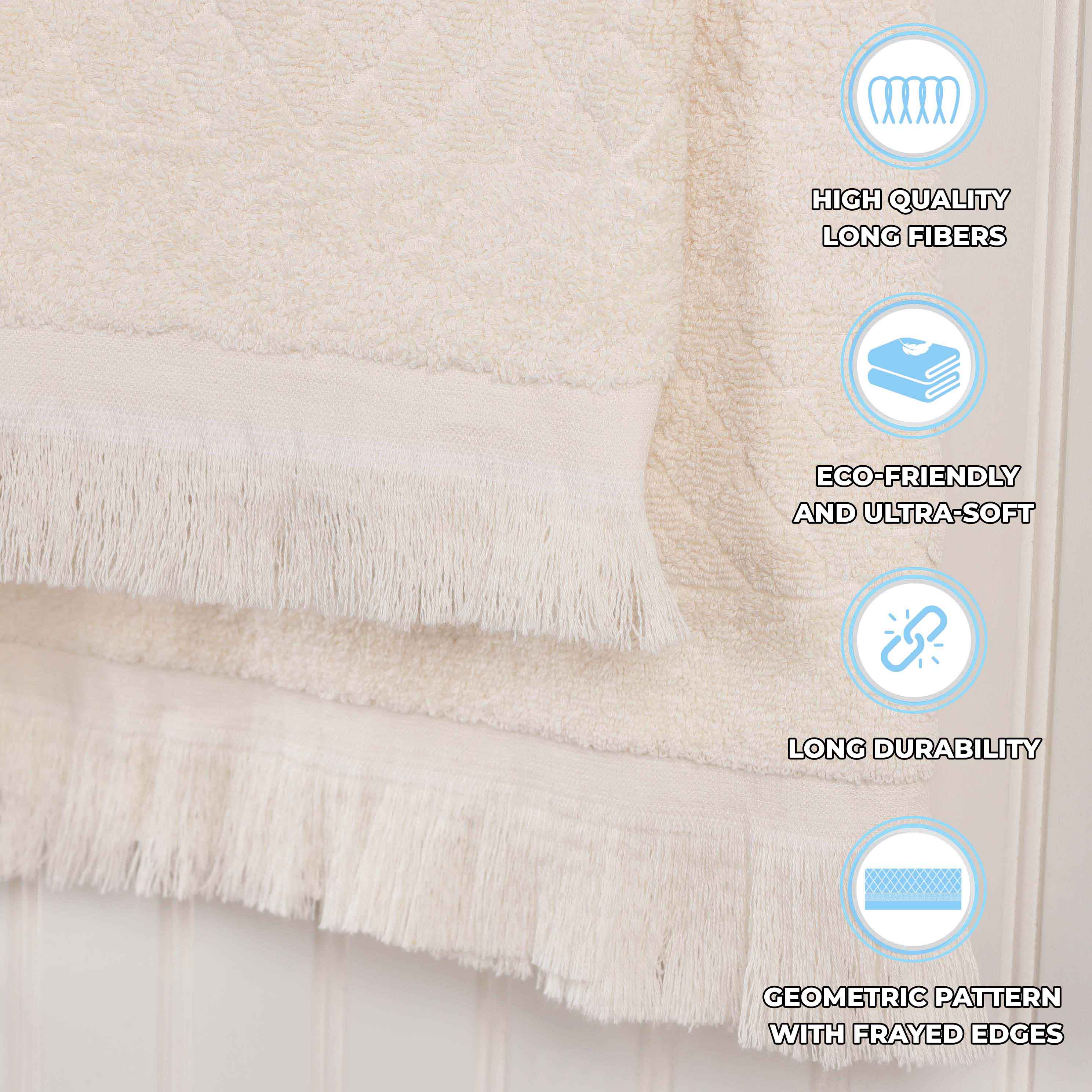 Rolla Cotton Geometric Jacquard Plush Soft Absorbent 8 Piece Towel Set - Blue Nile Mills