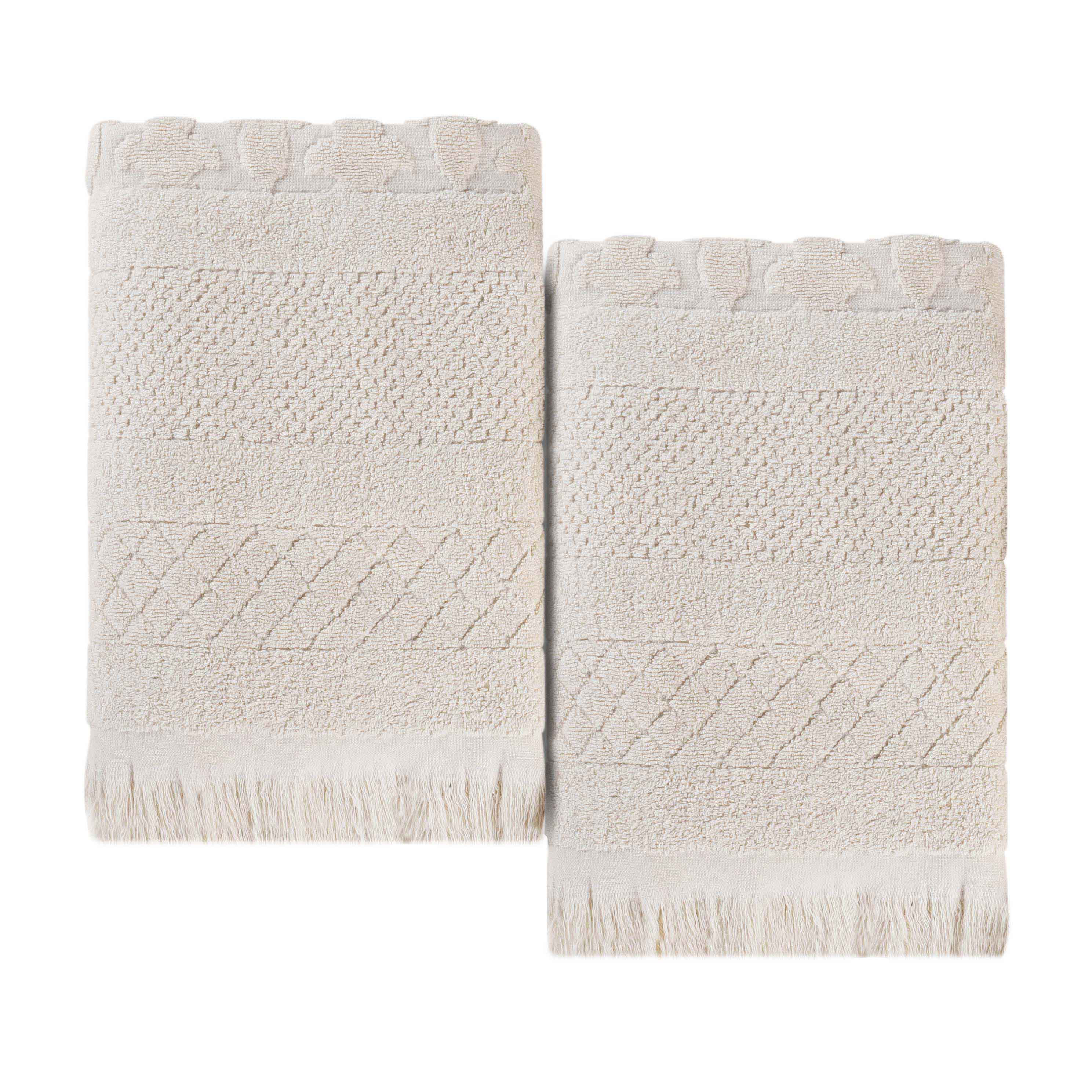 Rolla Cotton Geometric Jacquard Plush Absorbent Bath Sheet Set of 2 - Blue Nile Mills