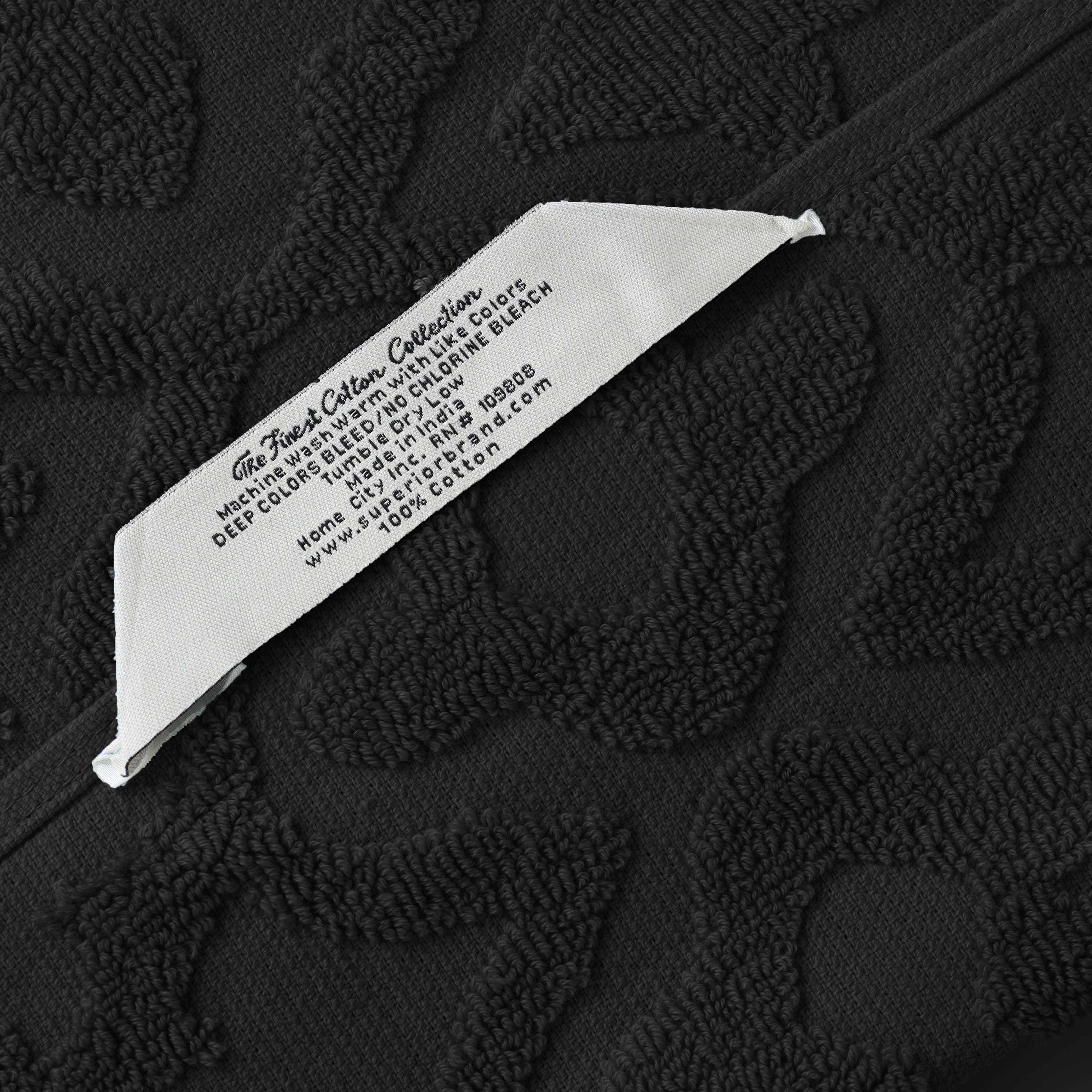 Rolla Cotton Geometric Jacquard Plush Soft Absorbent 3 Piece Towel Set - Blue Nile Mills