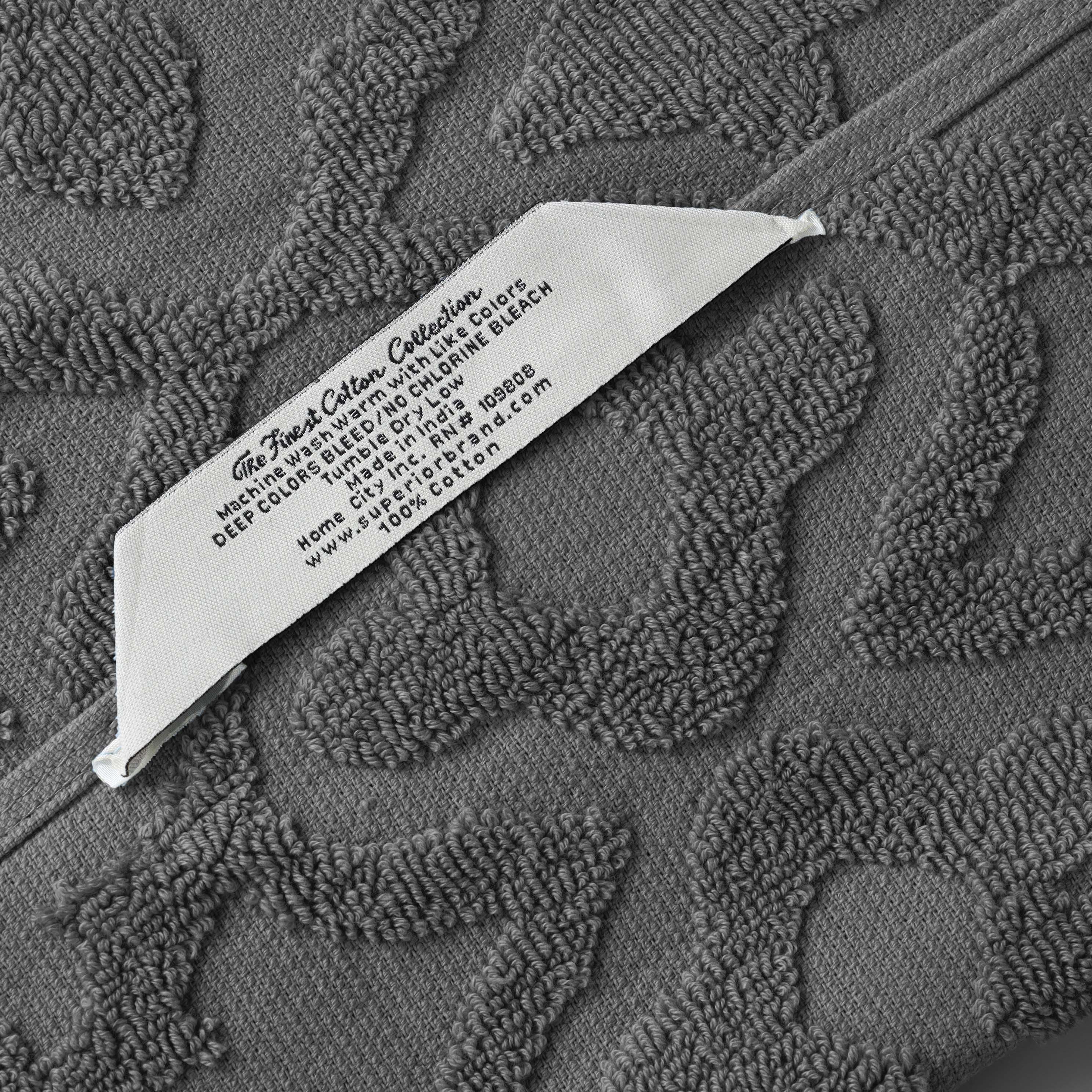 Rolla Cotton Geometric Jacquard Plush Soft Absorbent 8 Piece Towel Set - Blue Nile Mills