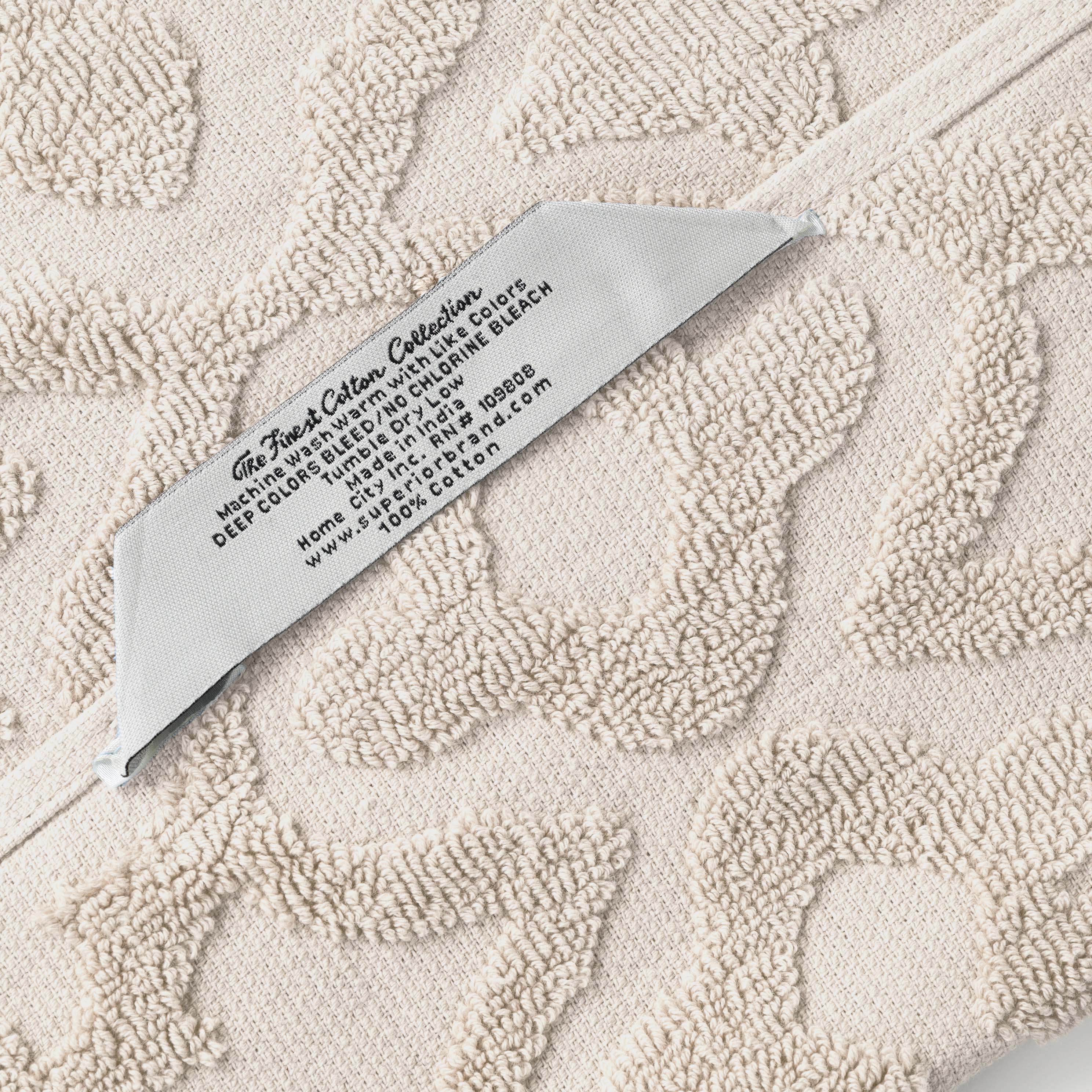 Rolla Cotton Geometric Jacquard Plush Face Towel Washcloth Set of 12 - Blue Nile Mills