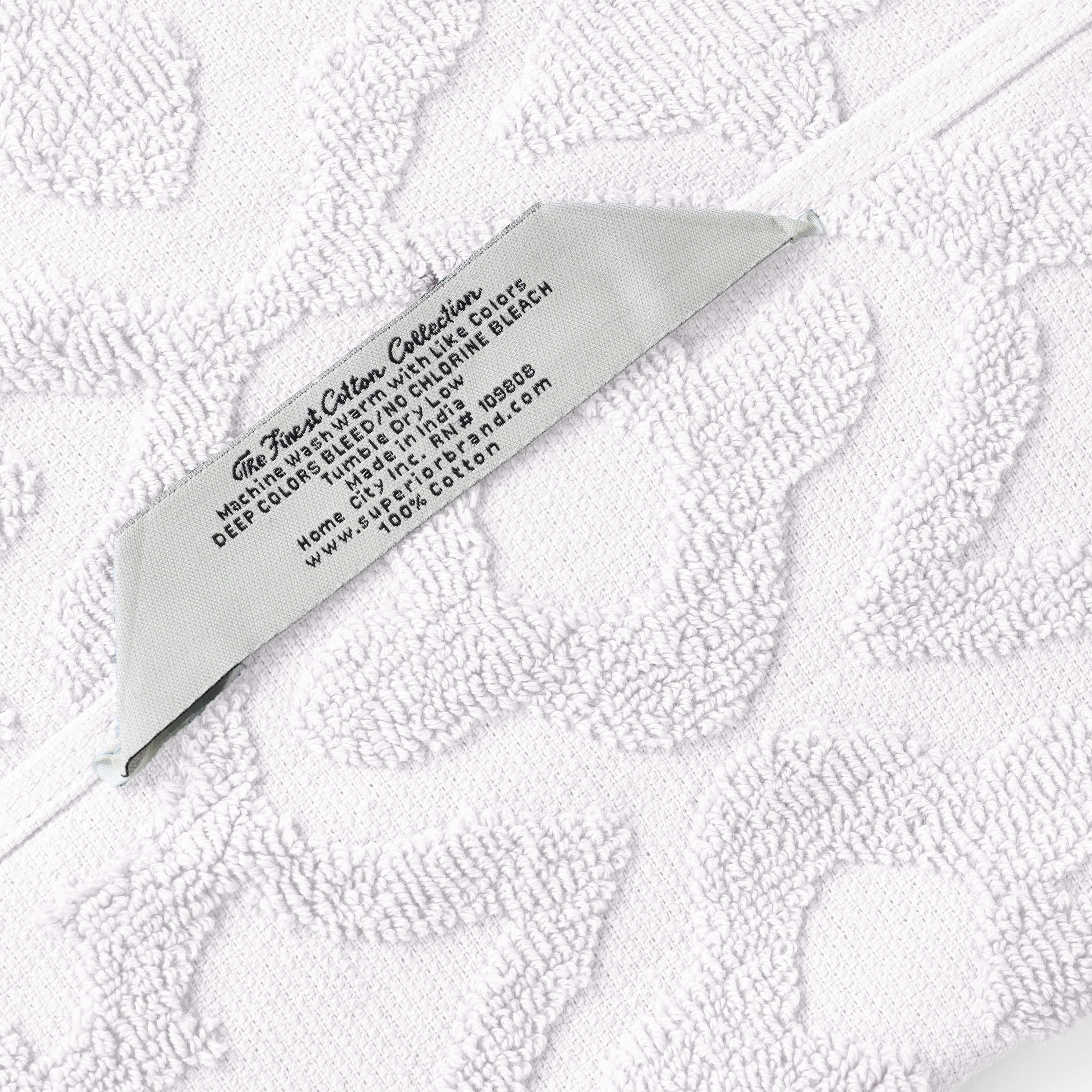 Rolla Cotton Geometric Jacquard Plush Absorbent Hand Towel Set of 6 - Blue Nile Mills