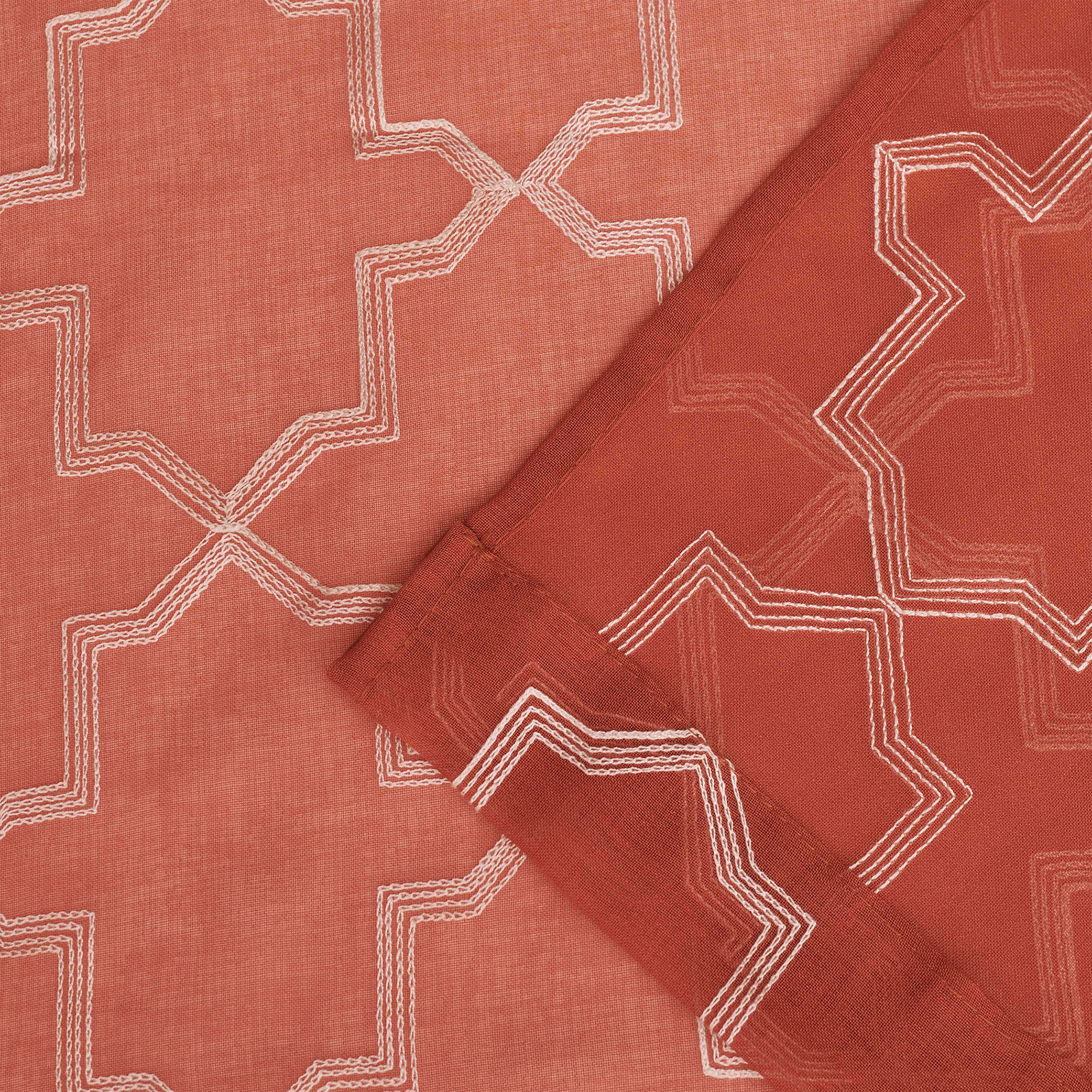 Embroidered Quatrefoil Semi Sheer 2 Piece Curtain Panel Set - Blue Nile Mills