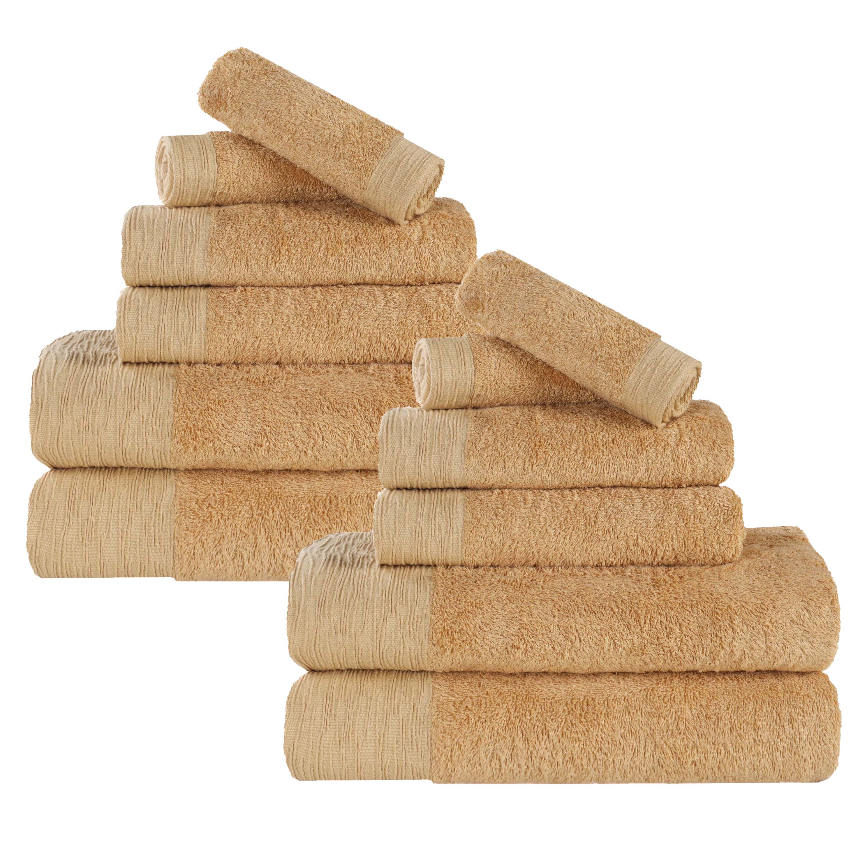 Rayon from Bamboo Eco-Friendly Fluffy Soft Solid 12 Piece Towel Set - Blue Nile Mills