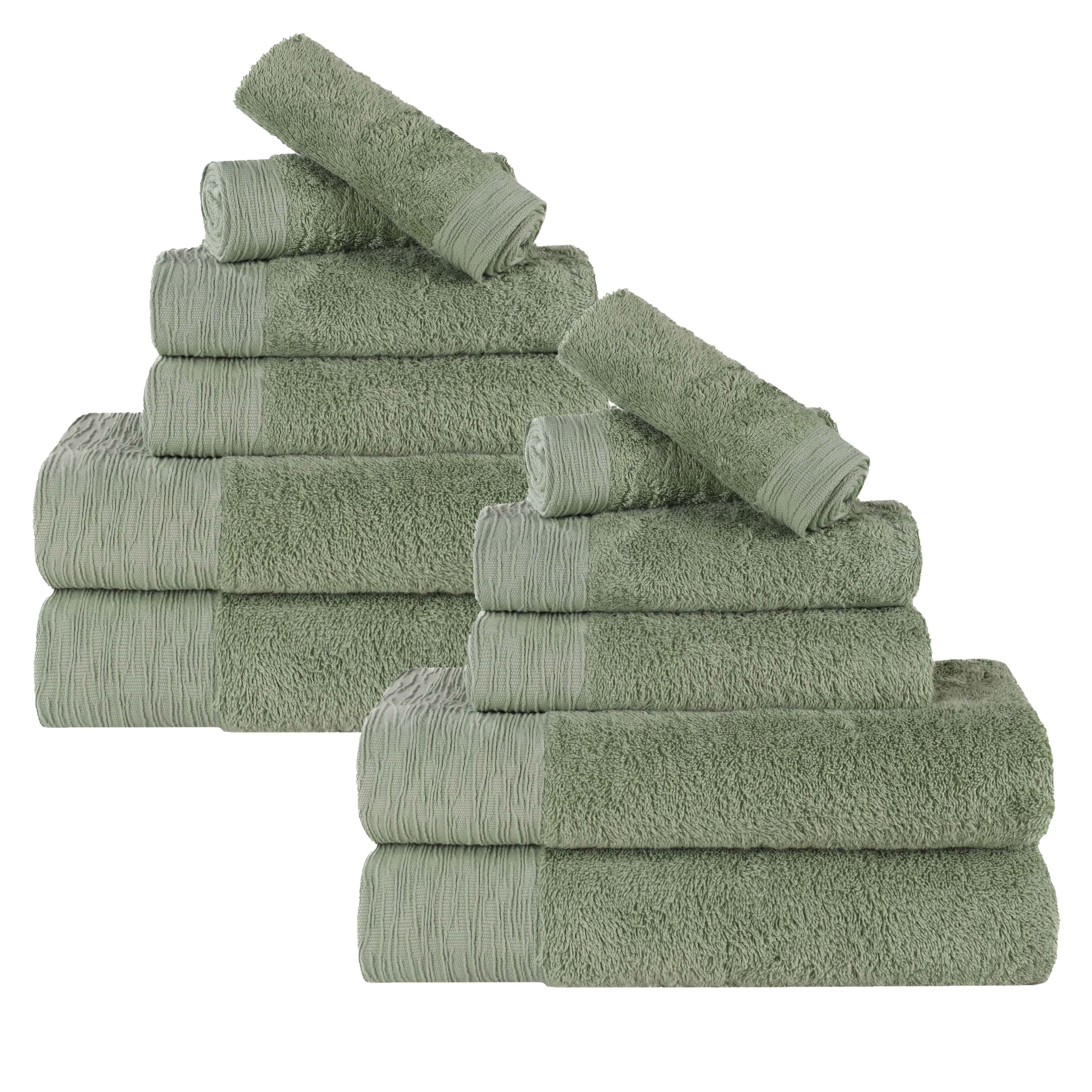 Rayon from Bamboo Eco-Friendly Fluffy Soft Solid 12 Piece Towel Set - Blue Nile Mills