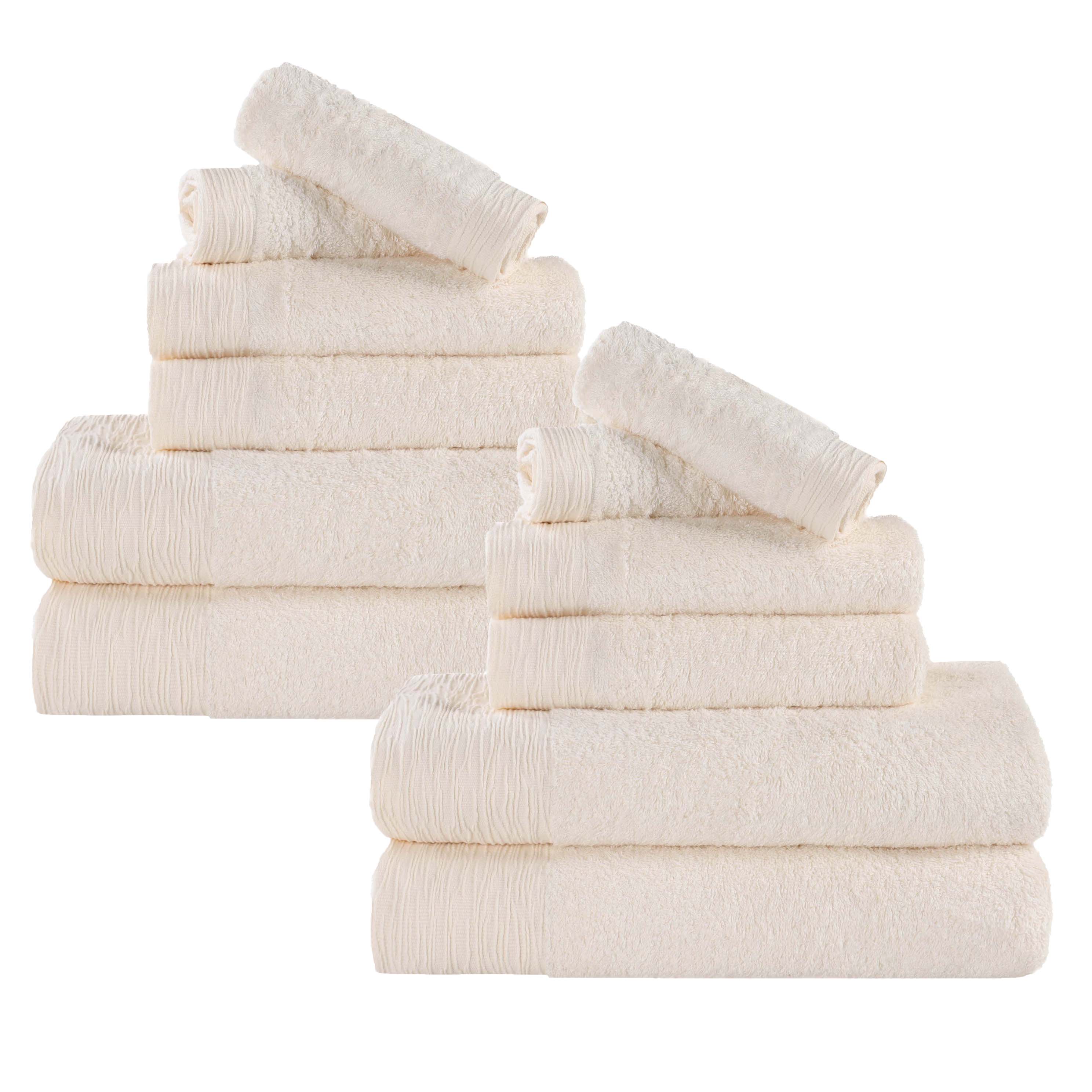 Rayon from Bamboo Eco-Friendly Fluffy Soft Solid 12 Piece Towel Set - Blue Nile Mills