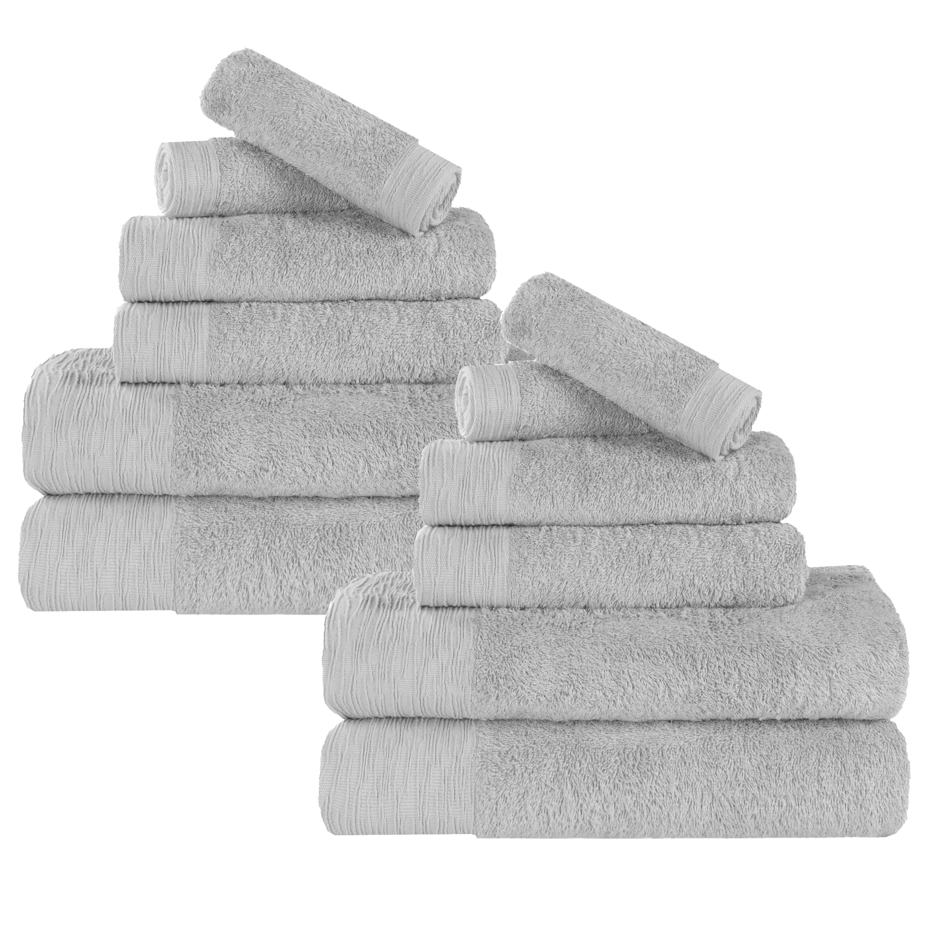 Rayon from Bamboo Eco-Friendly Fluffy Soft Solid 12 Piece Towel Set - Blue Nile Mills