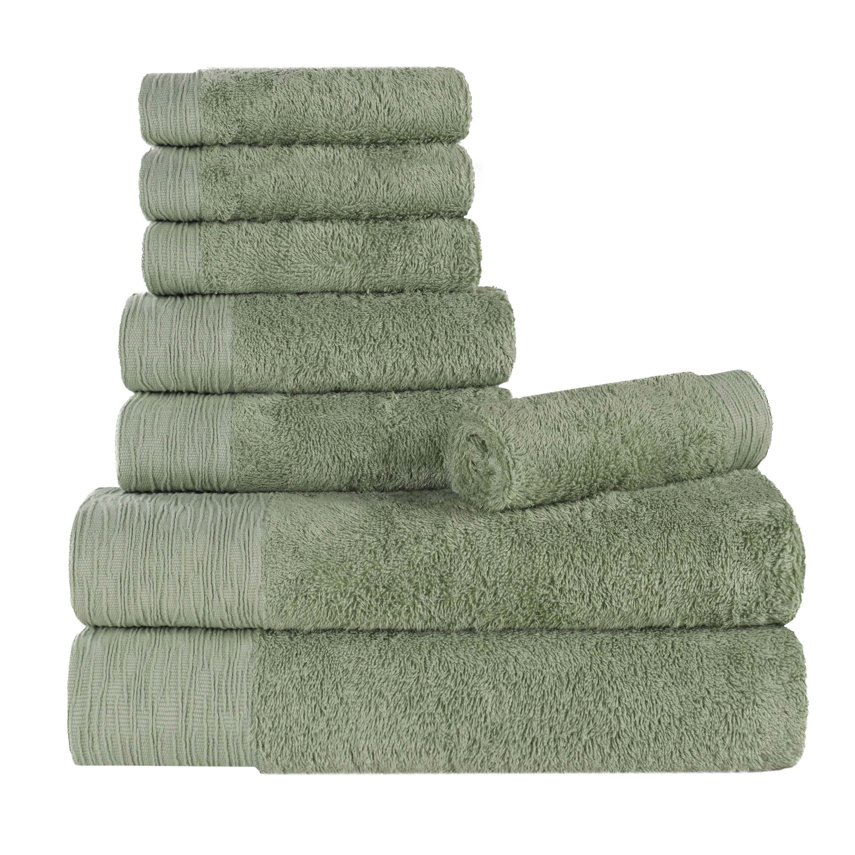 Rayon from Bamboo Eco-Friendly Fluffy Soft Solid 8 Piece Towel Set - Blue Nile Mills