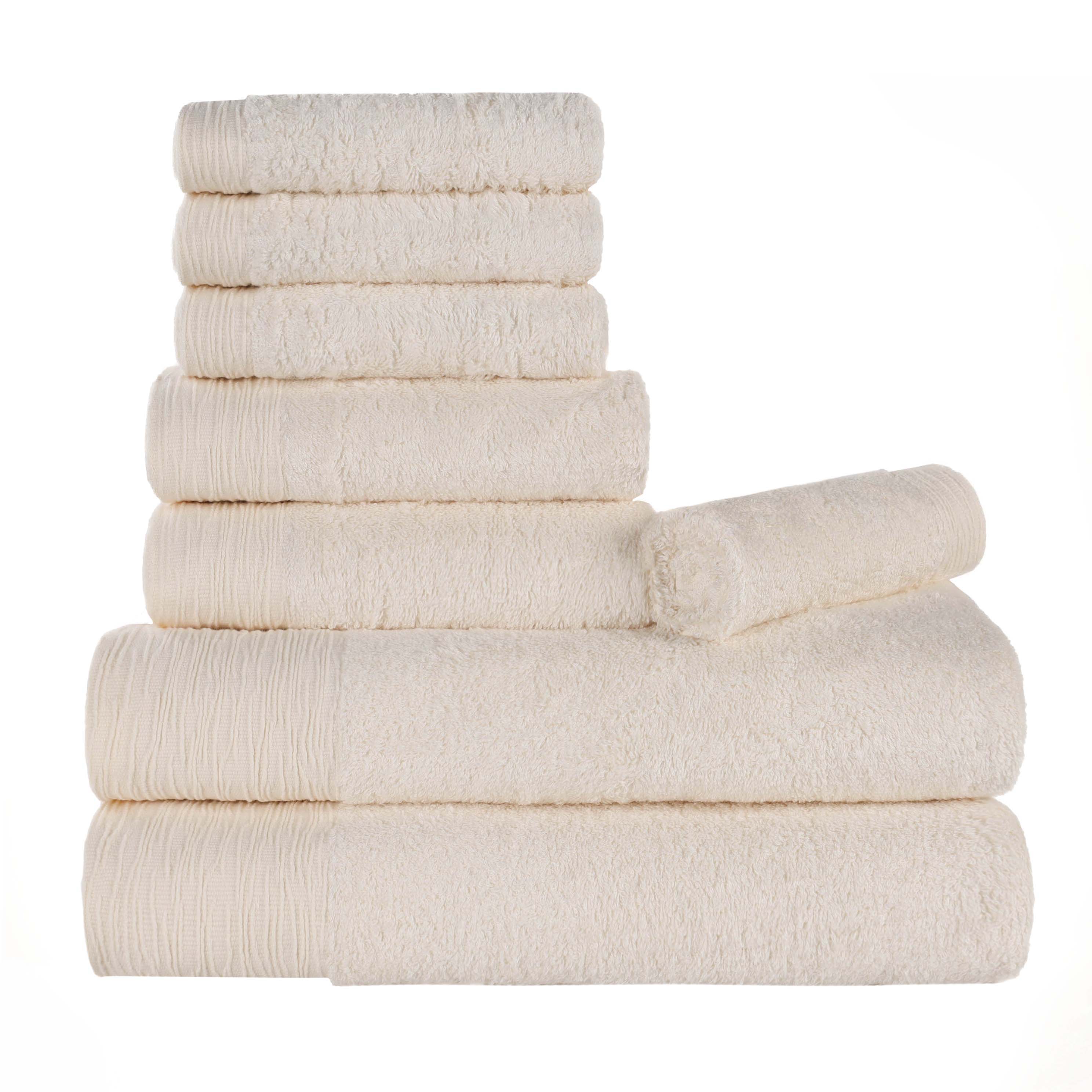 Rayon from Bamboo Eco-Friendly Fluffy Soft Solid 8 Piece Towel Set - Blue Nile Mills