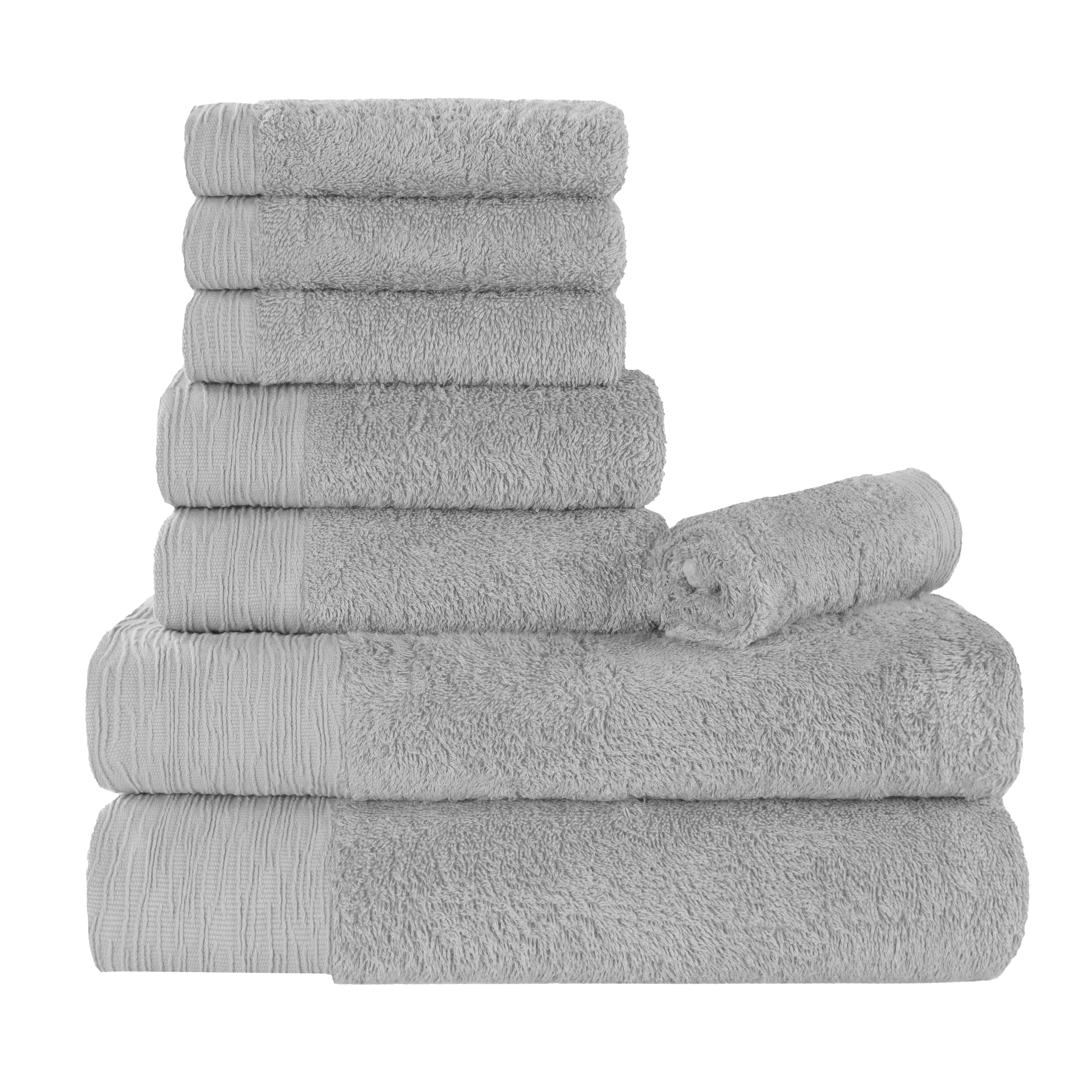 Rayon from Bamboo Eco-Friendly Fluffy Soft Solid 8 Piece Towel Set - Blue Nile Mills