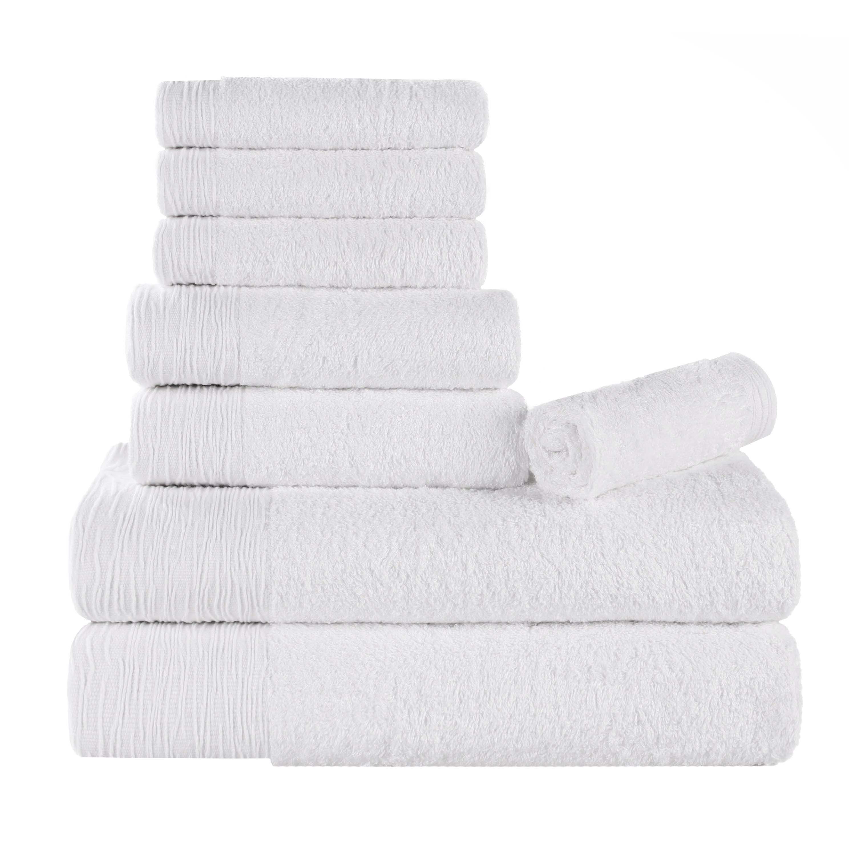 Rayon from Bamboo Eco-Friendly Fluffy Soft Solid 8 Piece Towel Set - Blue Nile Mills