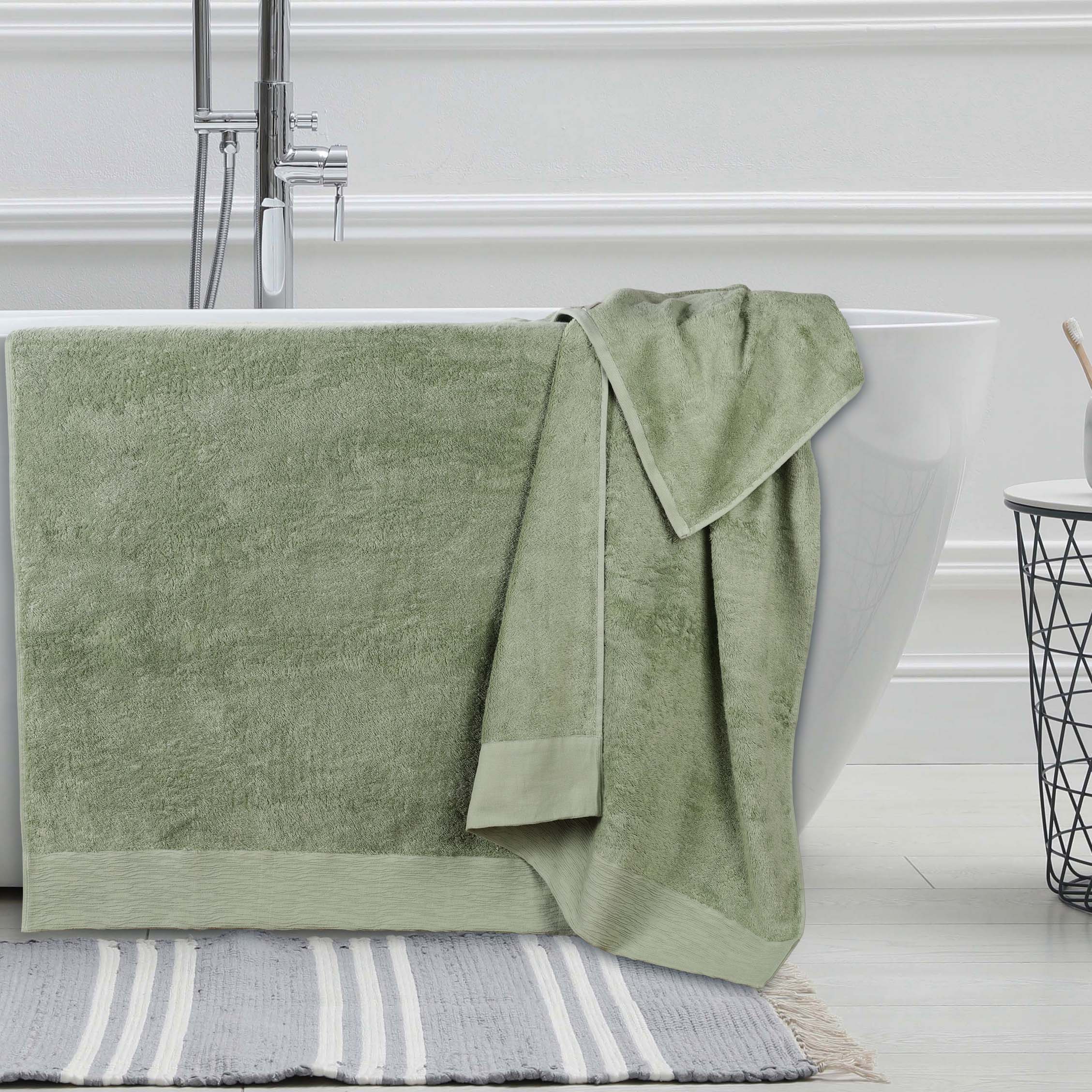 Rayon from Bamboo Eco-Friendly Fluffy Soft Solid Bath Sheet Set of 2 - Blue Nile Mills