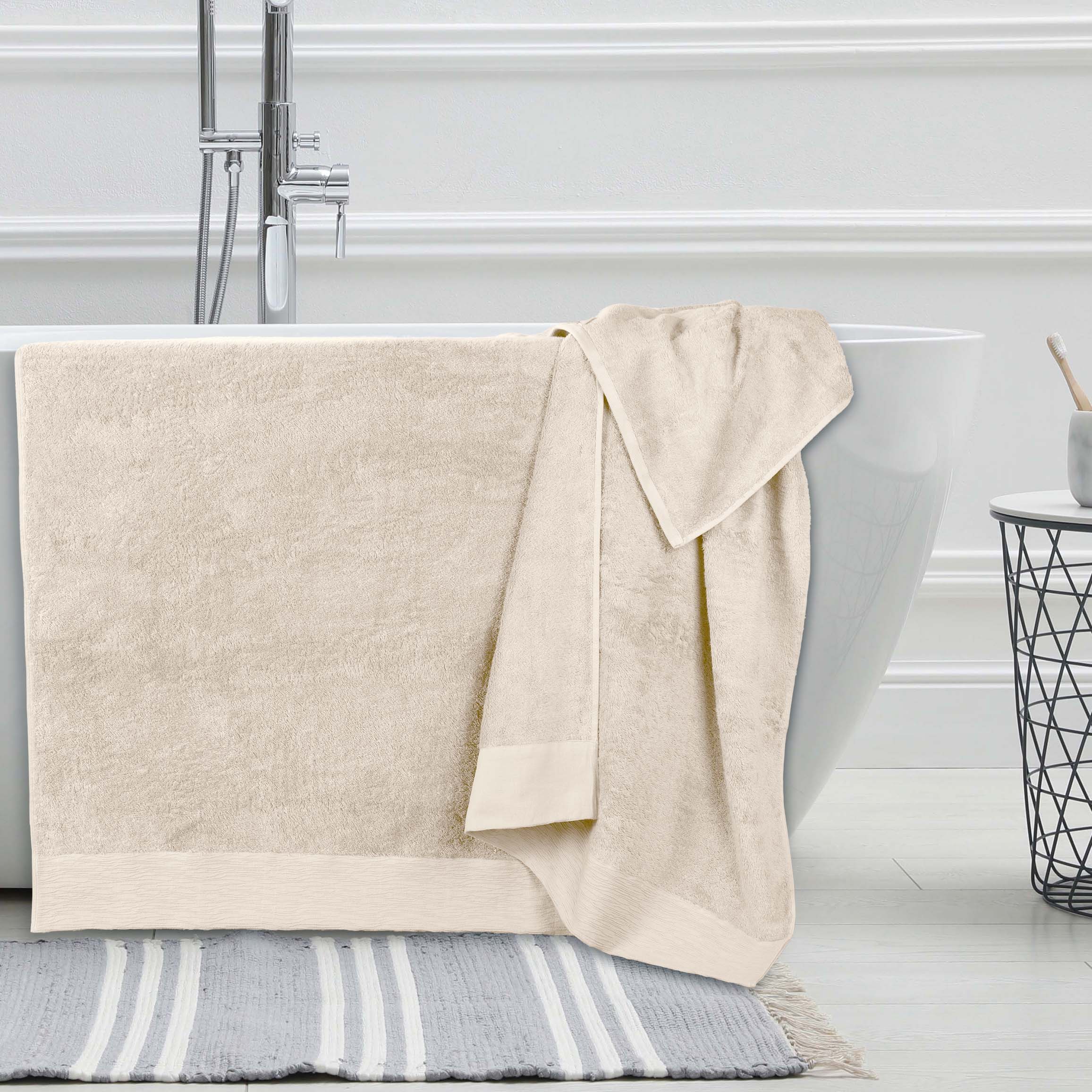 Rayon from Bamboo Eco-Friendly Fluffy Soft Solid Bath Sheet Set of 2 - Blue Nile Mills