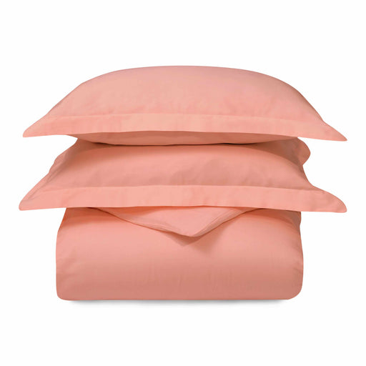 Atmos 100% Cotton Duvet Cover and Pillow Sham Set - Coral
