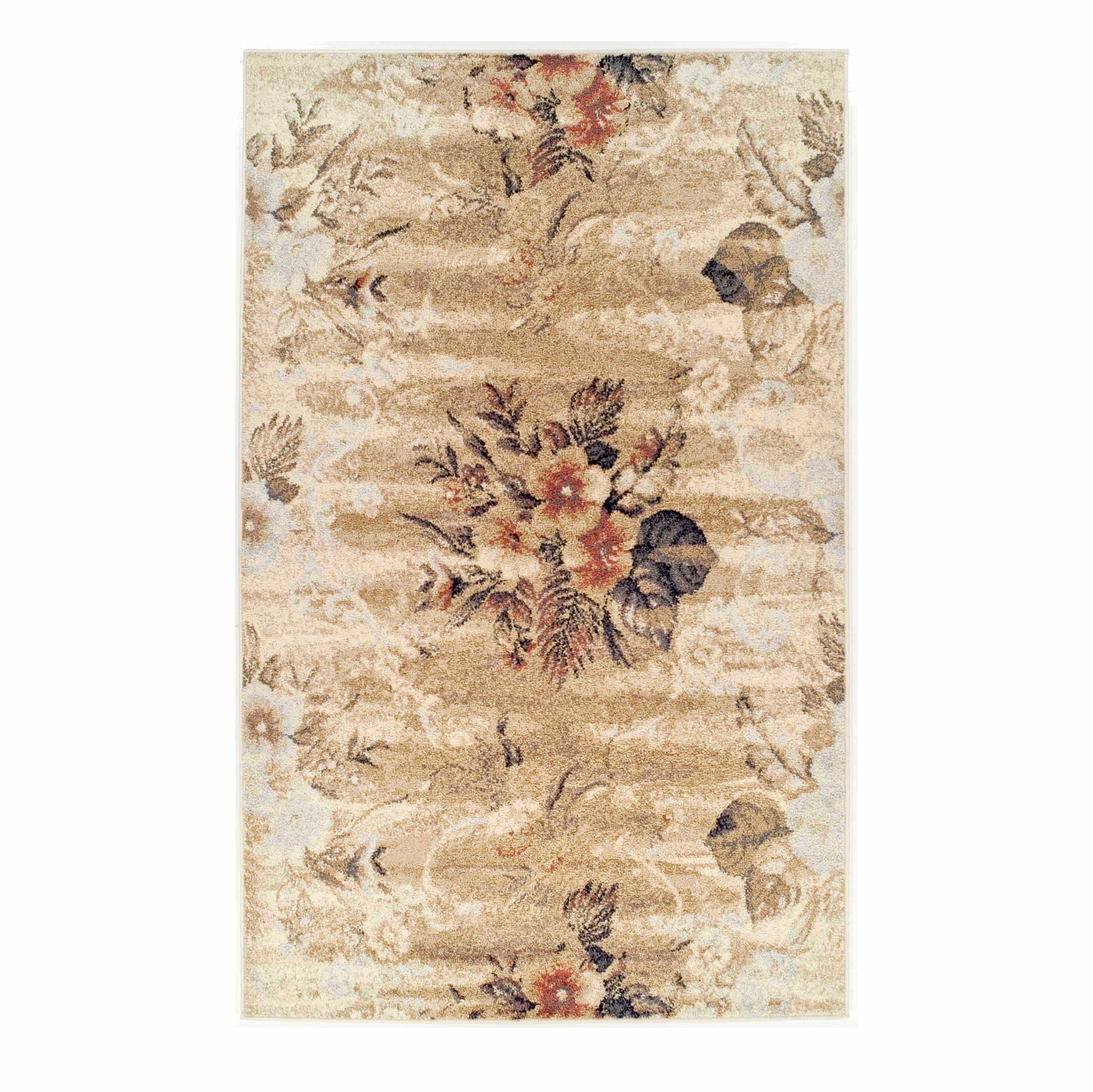 Washed Floral Indoor Area Rug - Blue Nile Mills