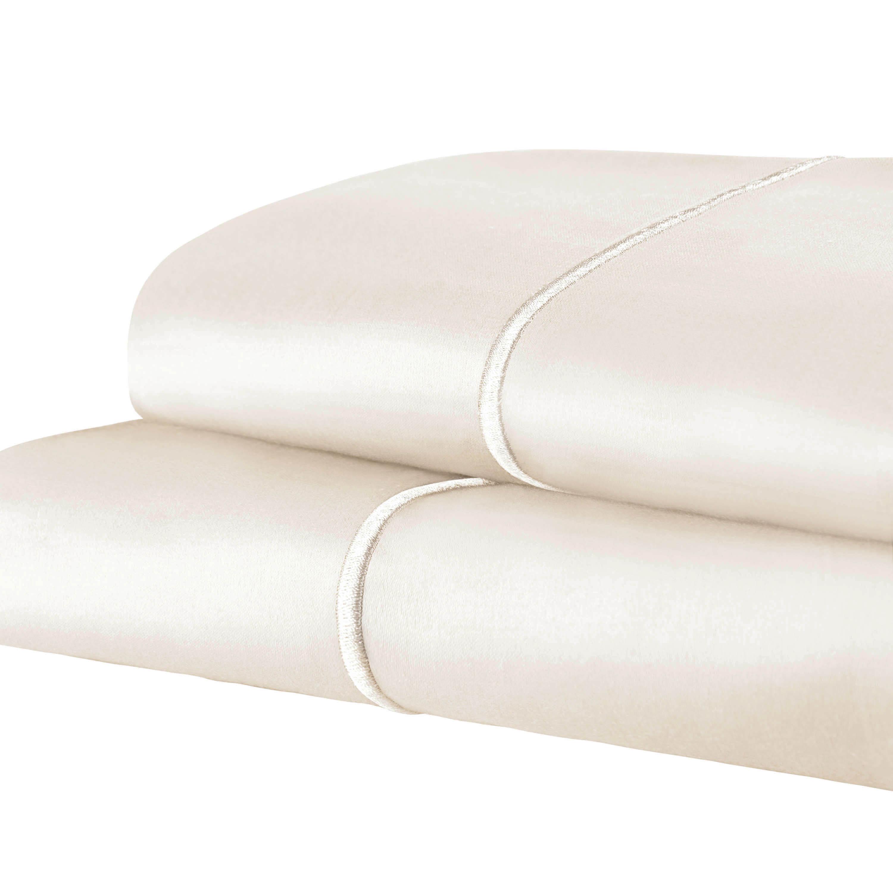 1500 Thread Count Cotton Marrow Stitch Solid Pillowcase Set - Blue Nile Mills