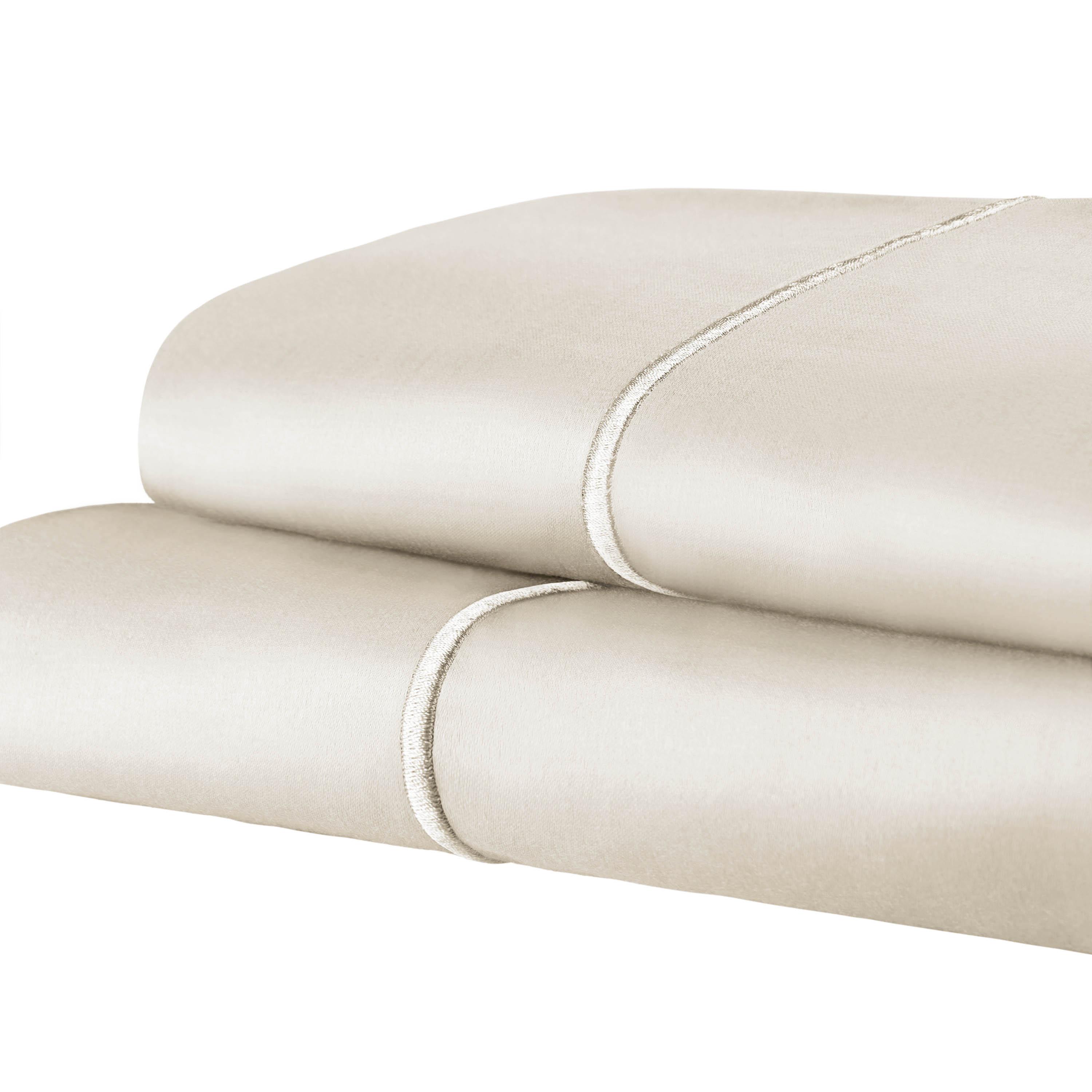 1500 Thread Count Cotton Marrow Stitch Solid Pillowcase Set - Blue Nile Mills