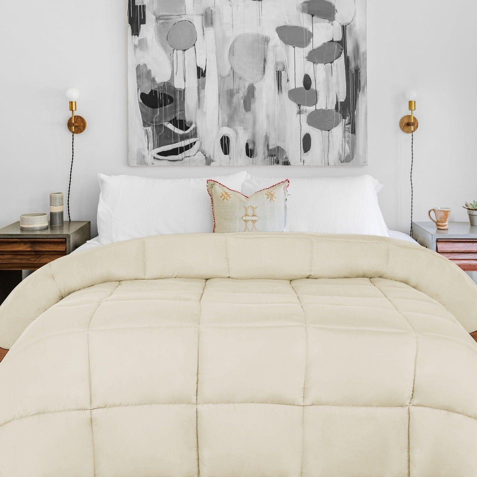 Brushed Microfiber Down Alternative Medium Weight Solid Comforter - Blue Nile Mills