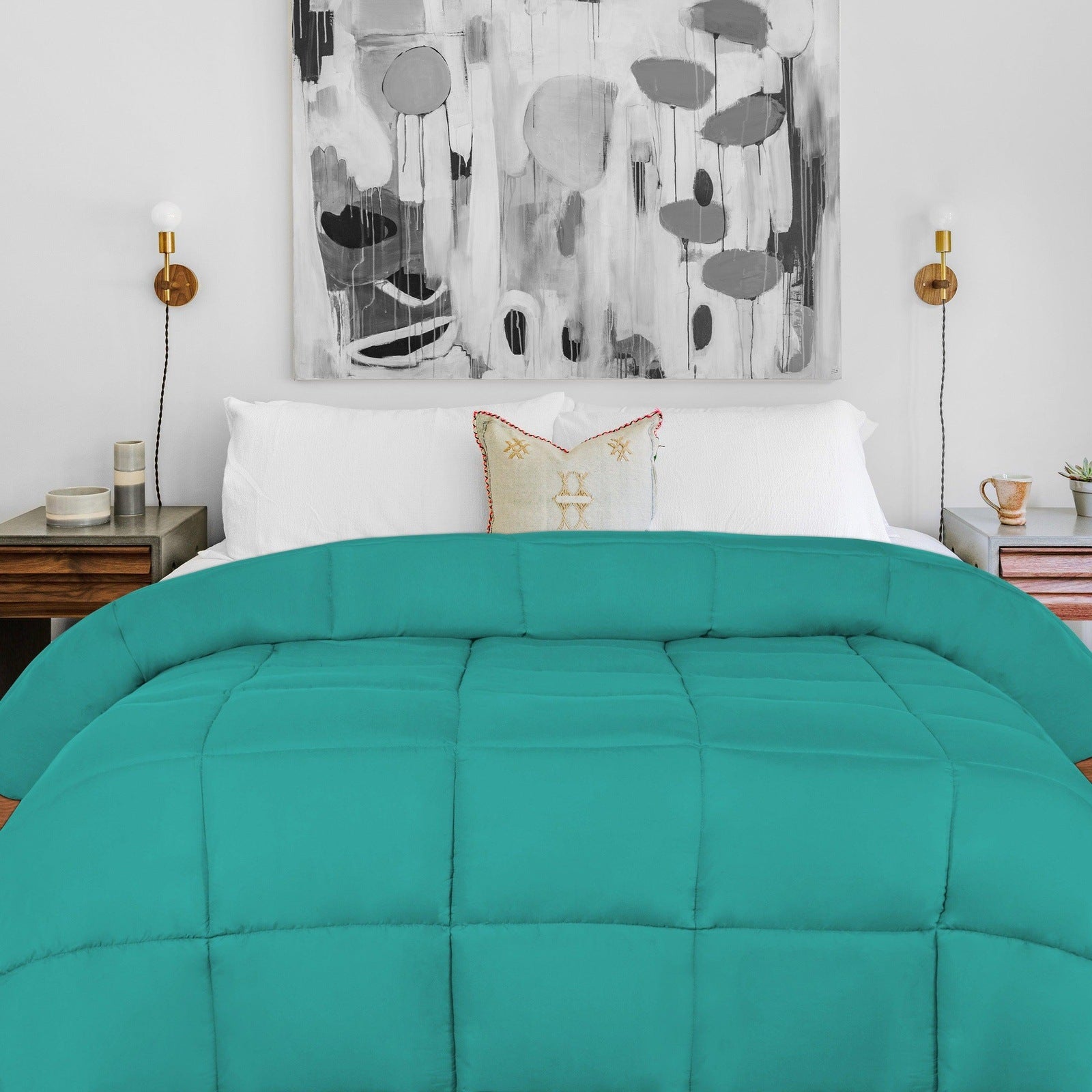 Brushed Microfiber Down Alternative Medium Weight Solid Comforter - Blue Nile Mills