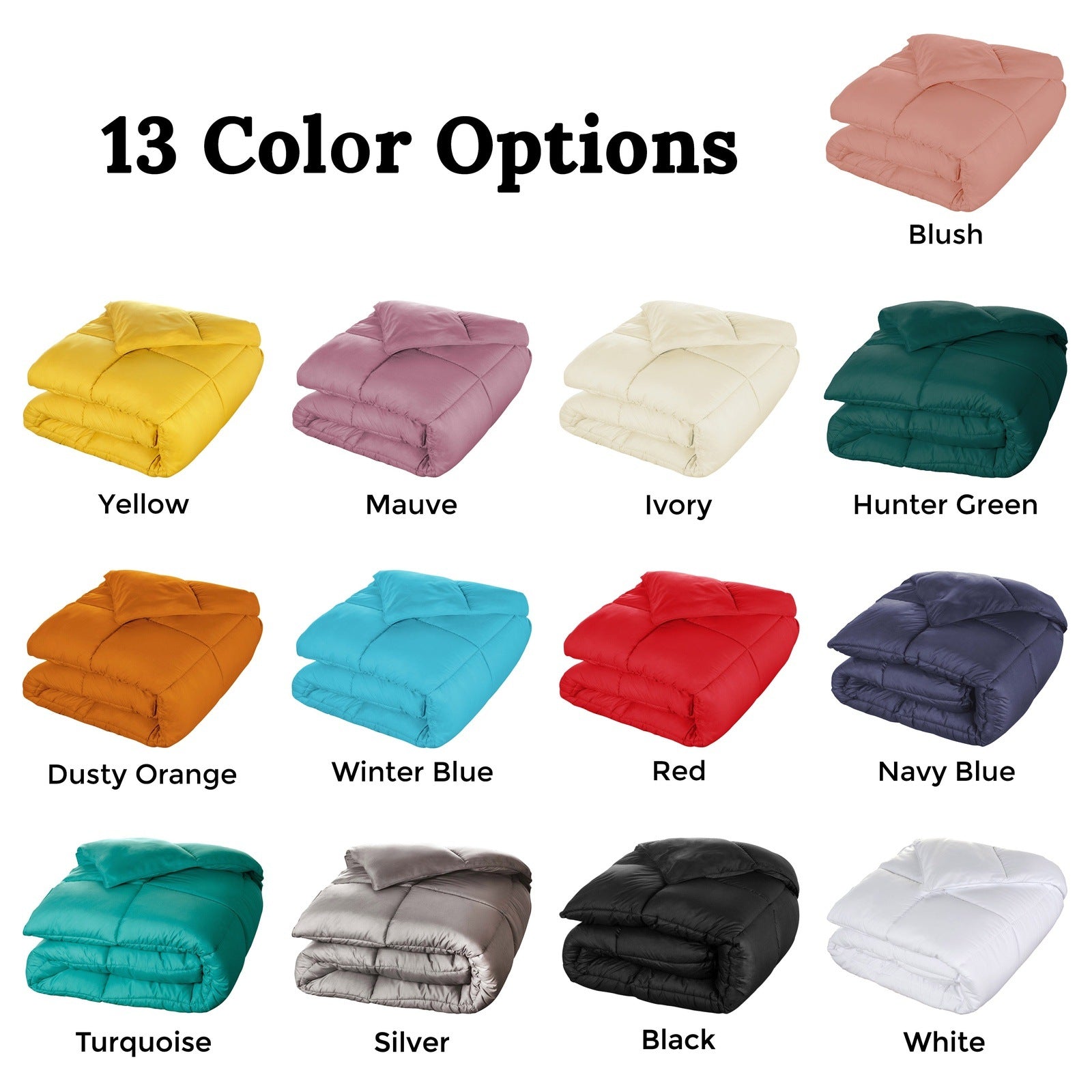 Brushed Microfiber Down Alternative Medium Weight Solid Comforter - Blue Nile Mills