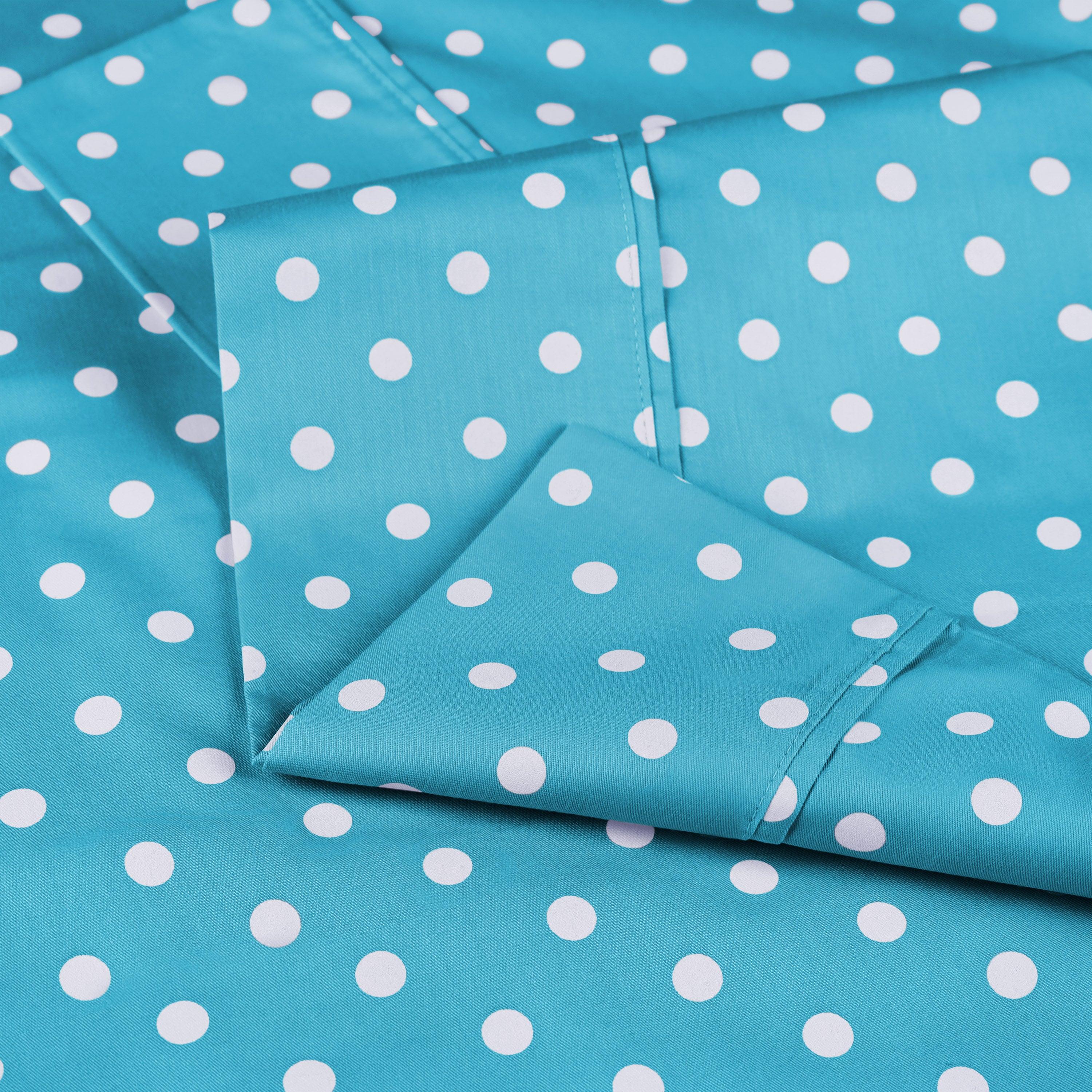 Polka Dot 600 Thread Count Cotton Blend Deep Pocket Sheet Set - Blue Nile Mills