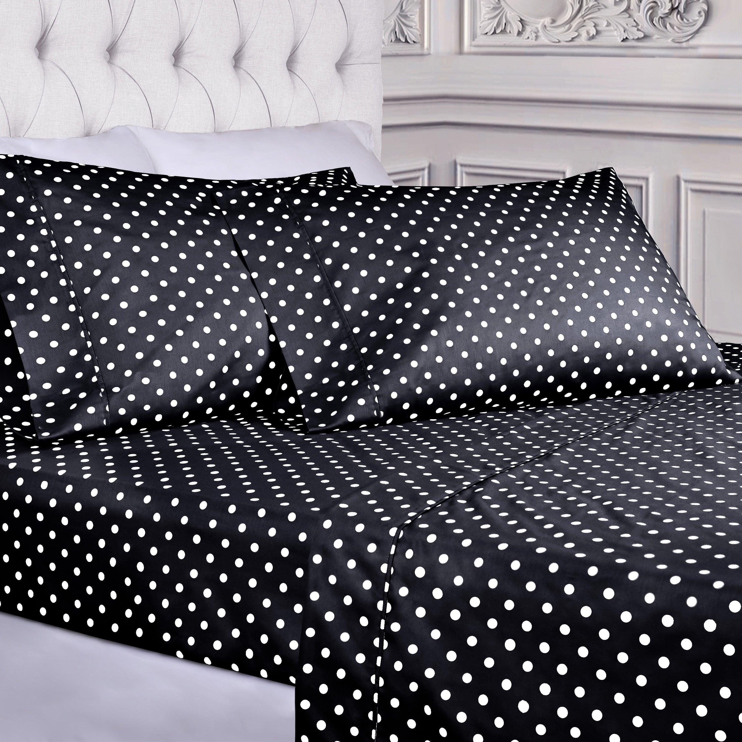 Polka Dot 600 Thread Count Cotton Blend Deep Pocket Sheet Set - Blue Nile Mills