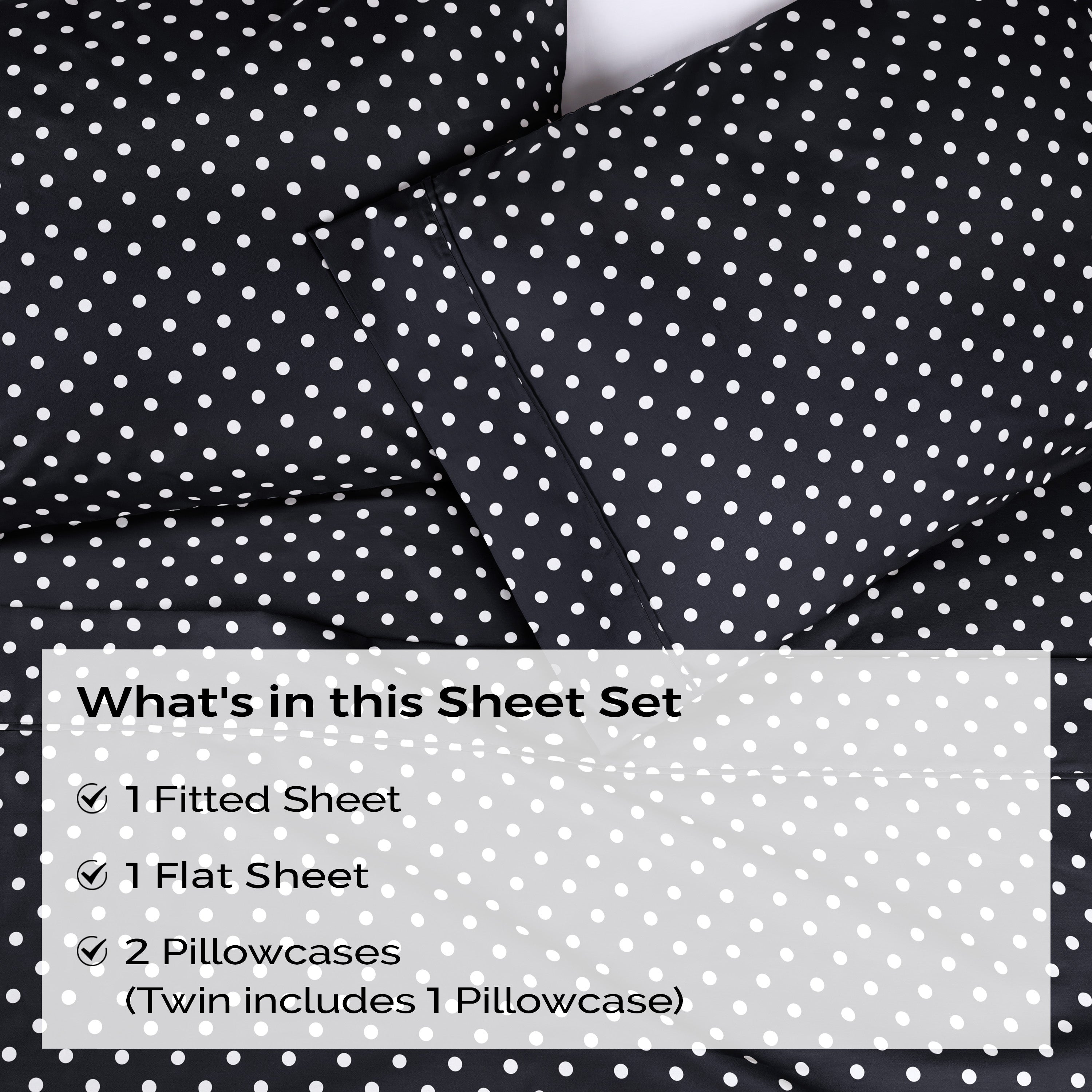 Polka Dot 600 Thread Count Cotton Blend Deep Pocket Sheet Set - Blue Nile Mills
