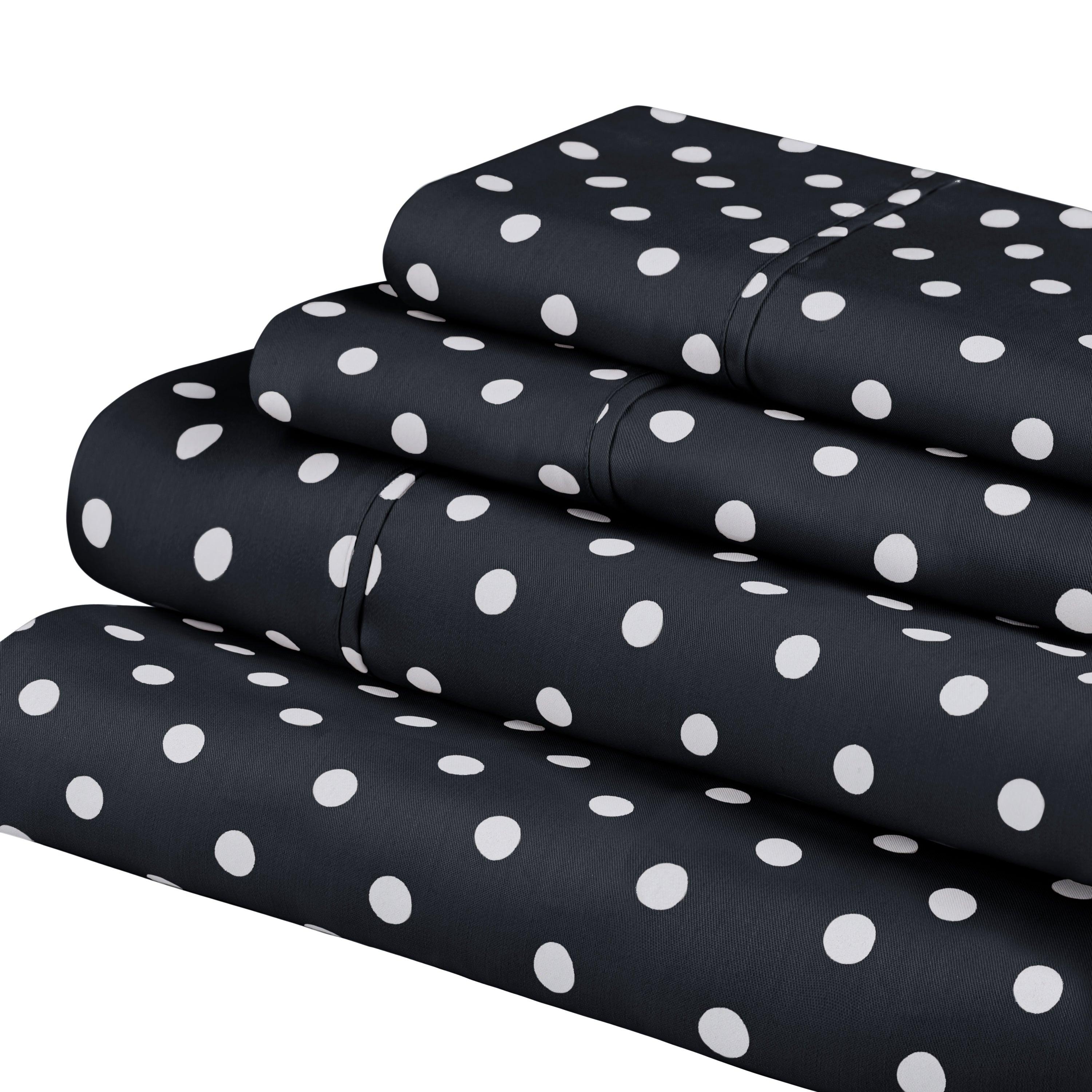 Polka Dot 600 Thread Count Cotton Blend Deep Pocket Sheet Set - Blue Nile Mills
