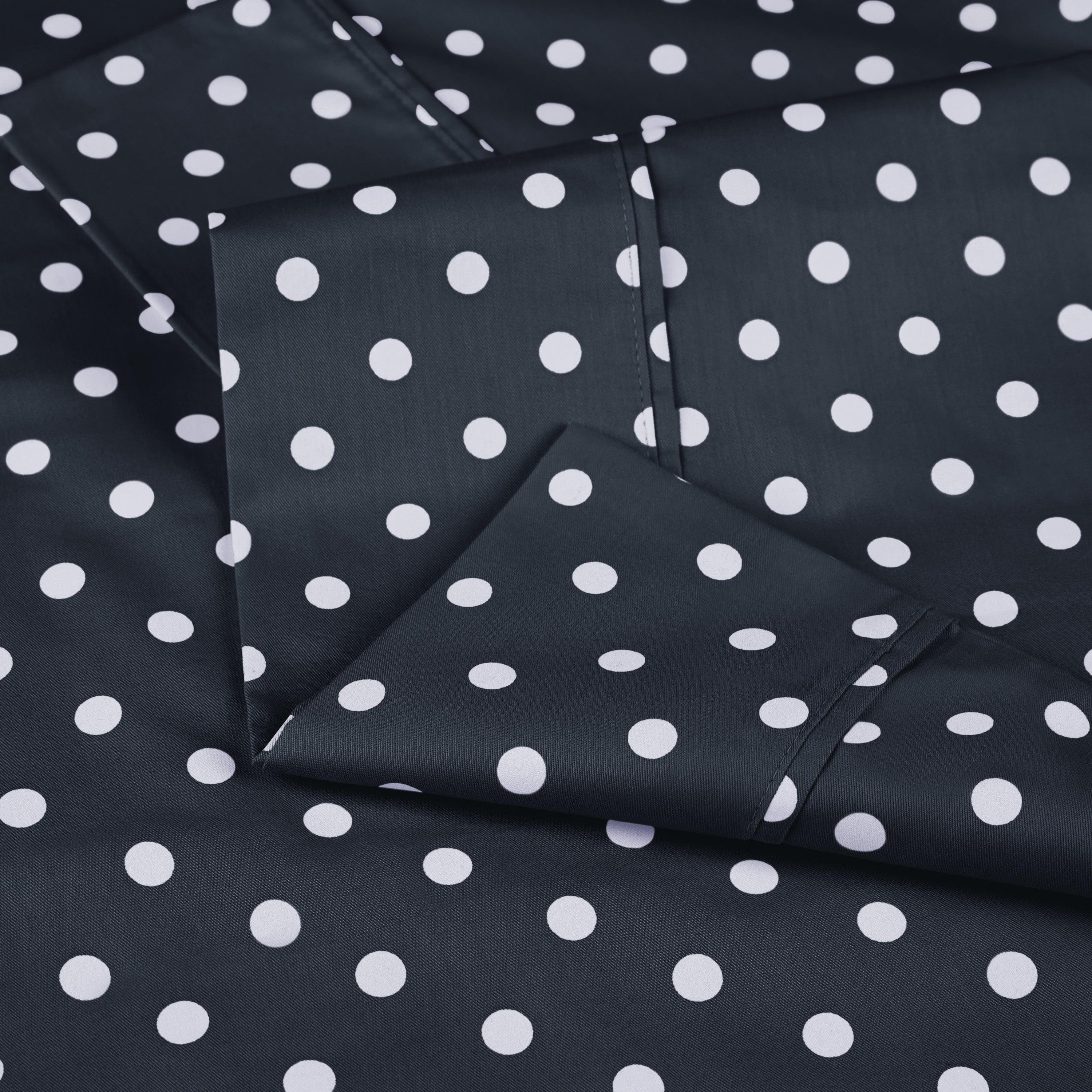 Polka Dot 600 Thread Count Cotton Blend Deep Pocket Sheet Set - Blue Nile Mills