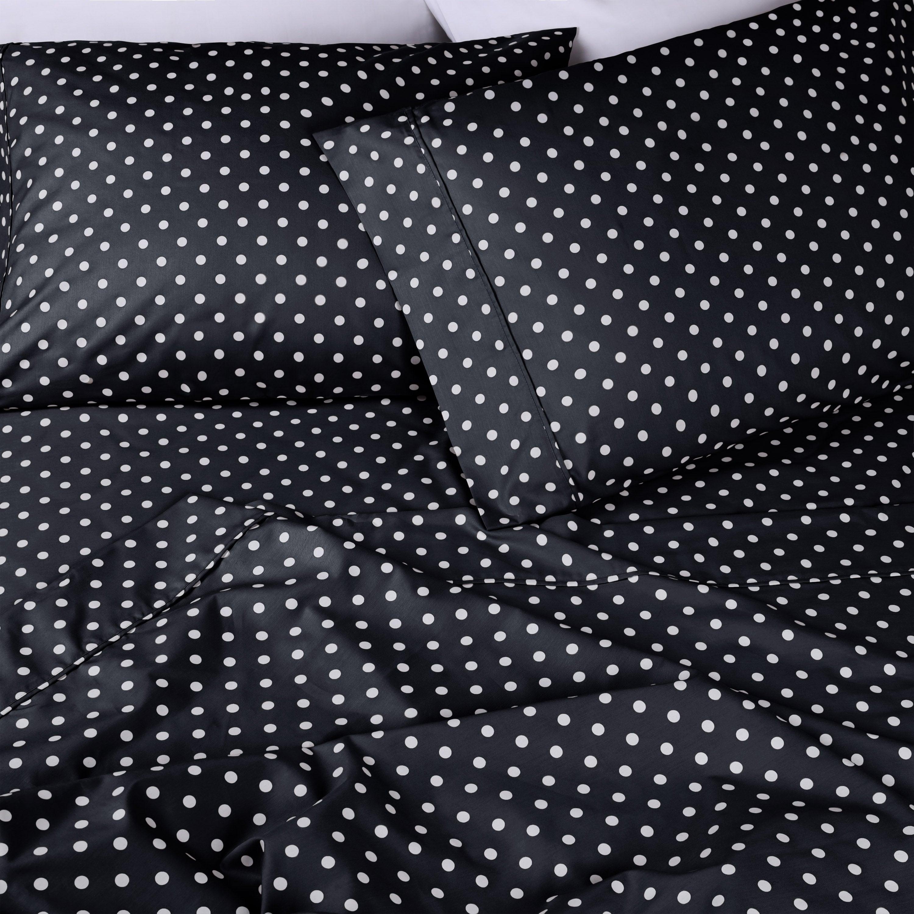 Polka Dot 600 Thread Count Cotton Blend Deep Pocket Sheet Set - Blue Nile Mills