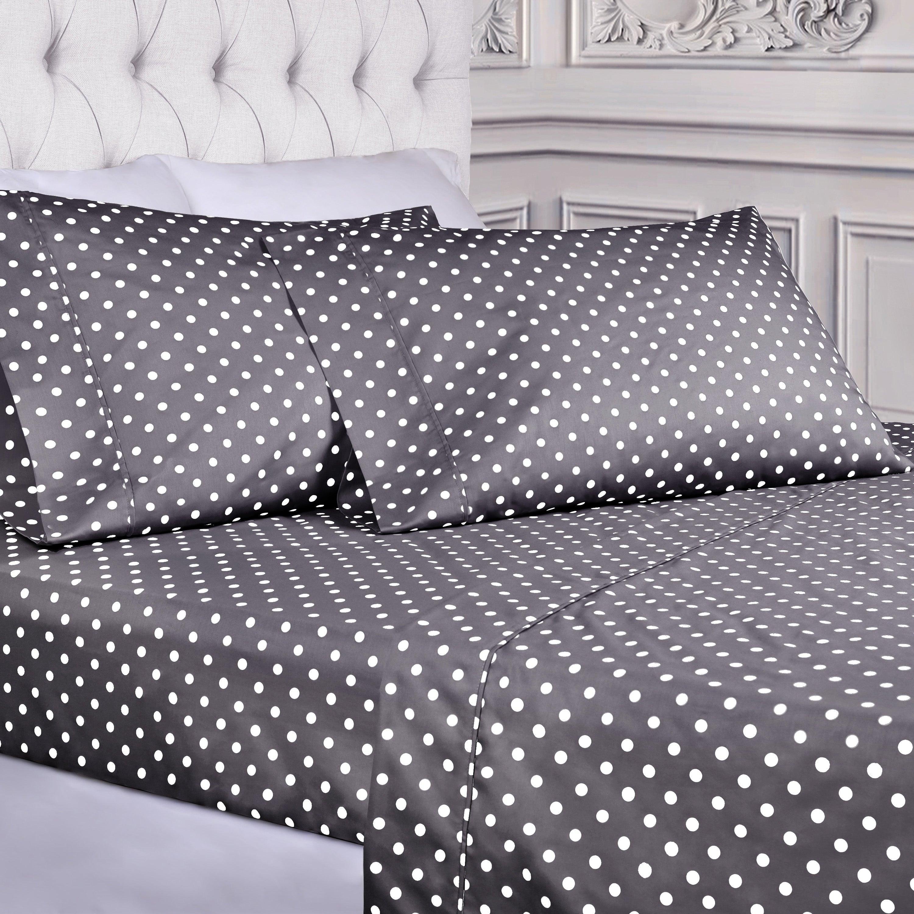 Polka Dot 600 Thread Count Cotton Blend Deep Pocket Sheet Set - Blue Nile Mills