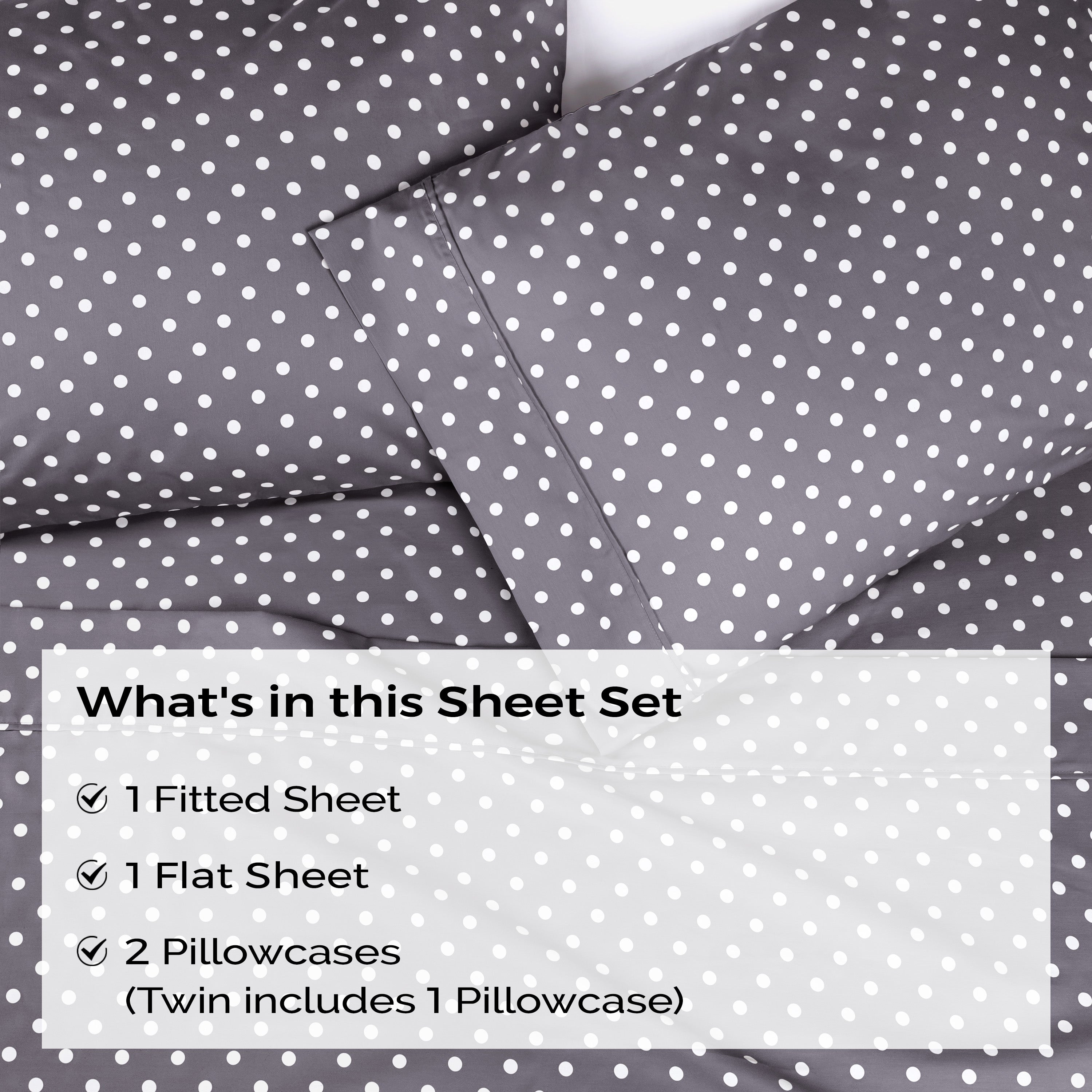 Polka Dot 600 Thread Count Cotton Blend Deep Pocket Sheet Set - Blue Nile Mills