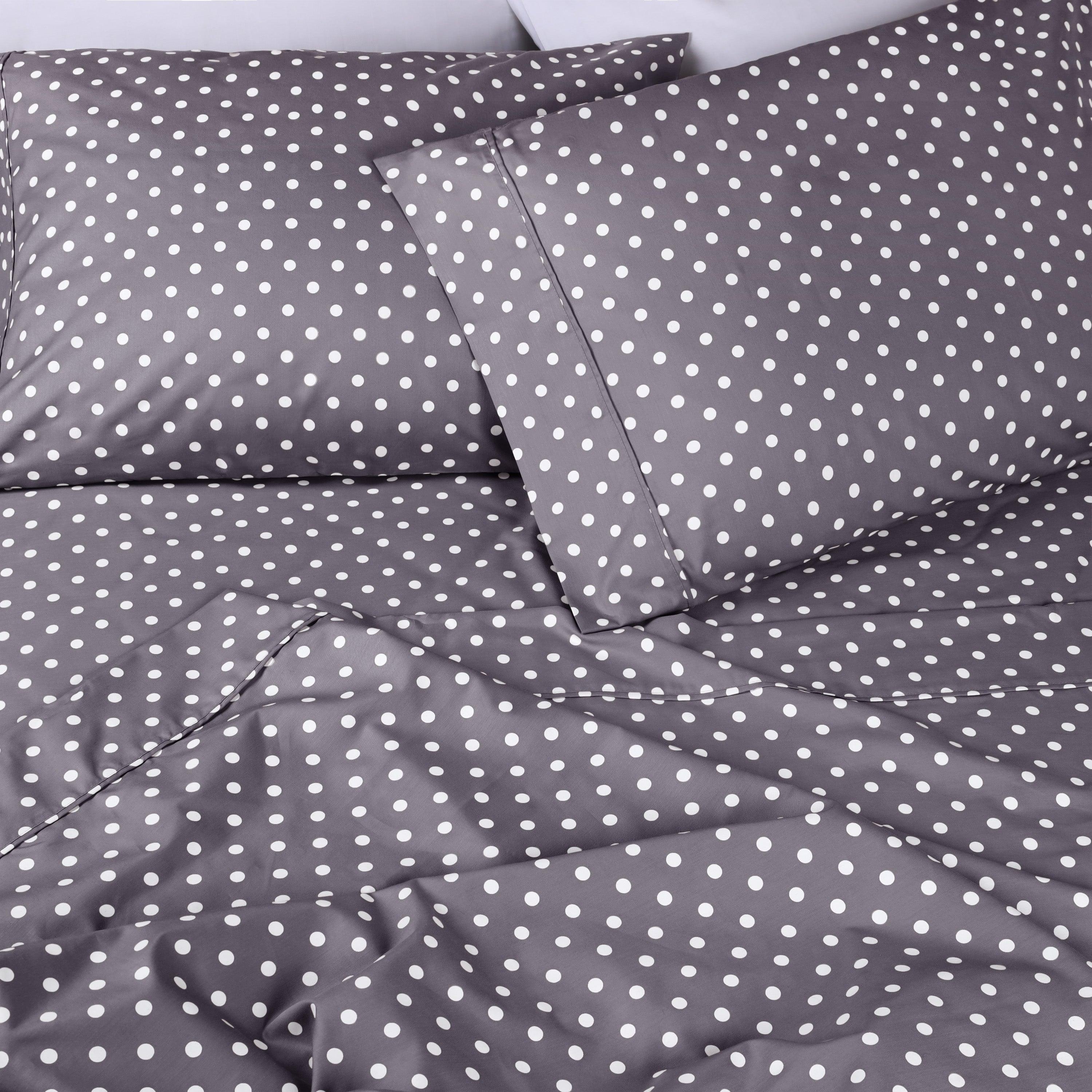 Polka Dot 600 Thread Count Cotton Blend Deep Pocket Sheet Set - Blue Nile Mills