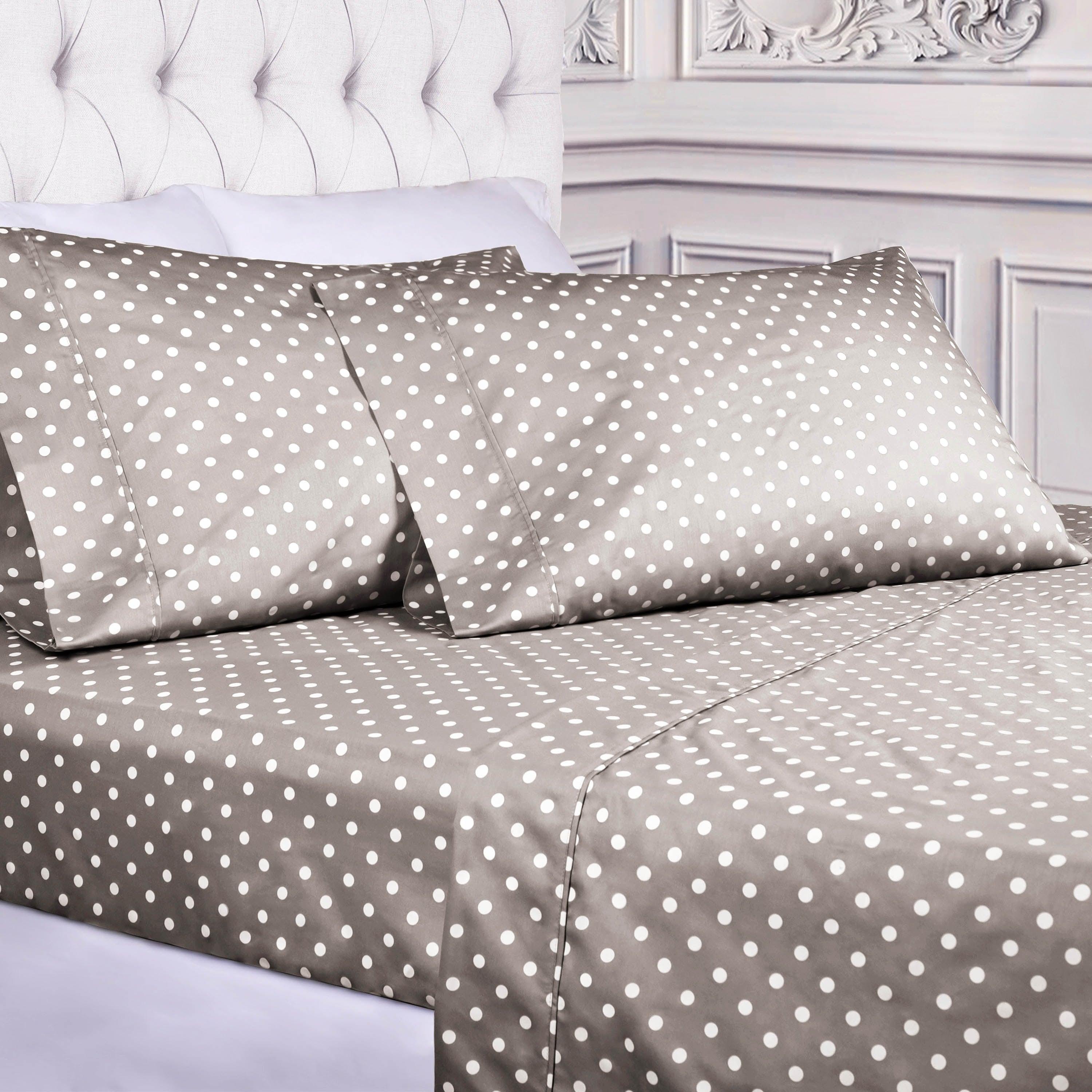 Polka Dot 600 Thread Count Cotton Blend Deep Pocket Sheet Set - Blue Nile Mills