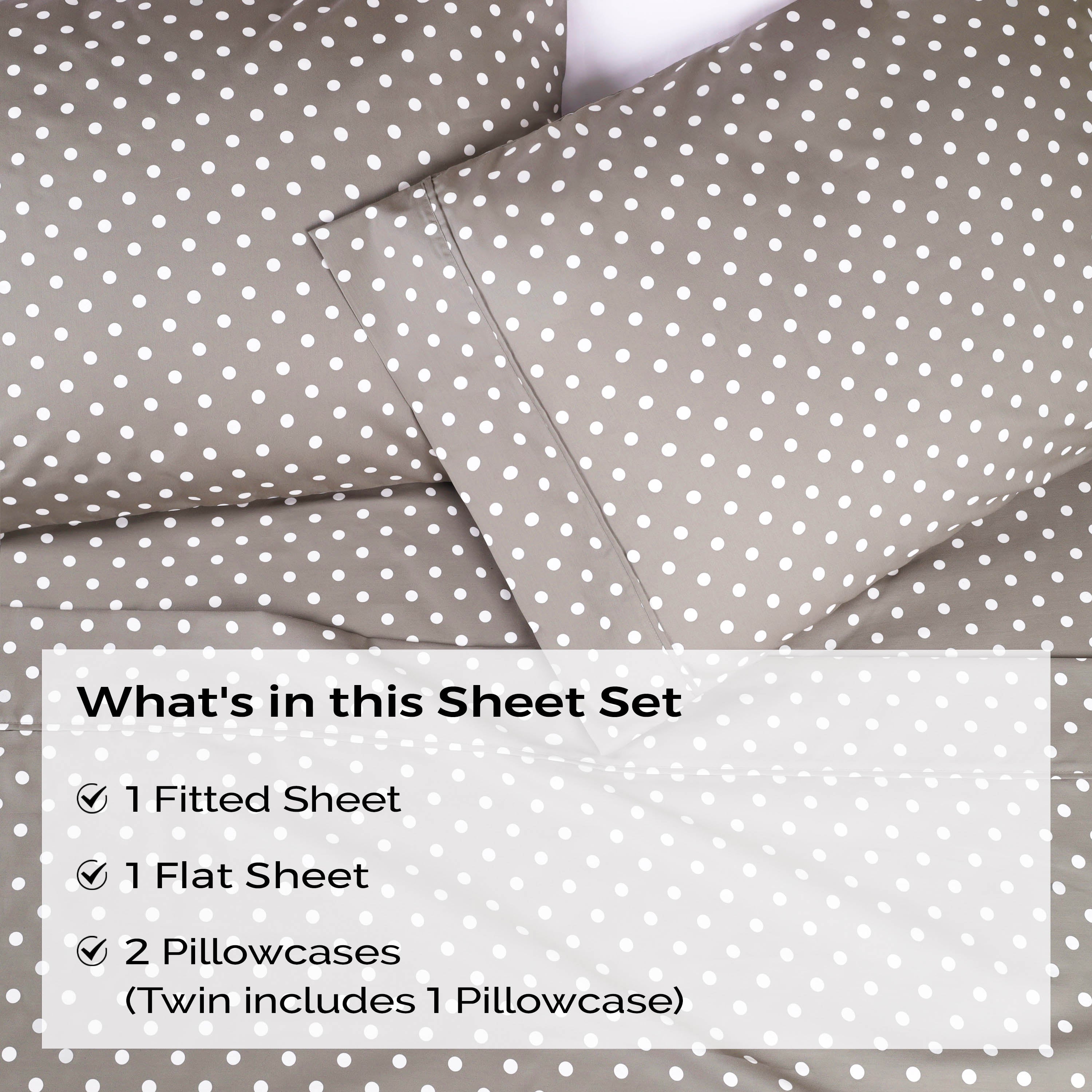 Polka Dot 600 Thread Count Cotton Blend Deep Pocket Sheet Set - Blue Nile Mills