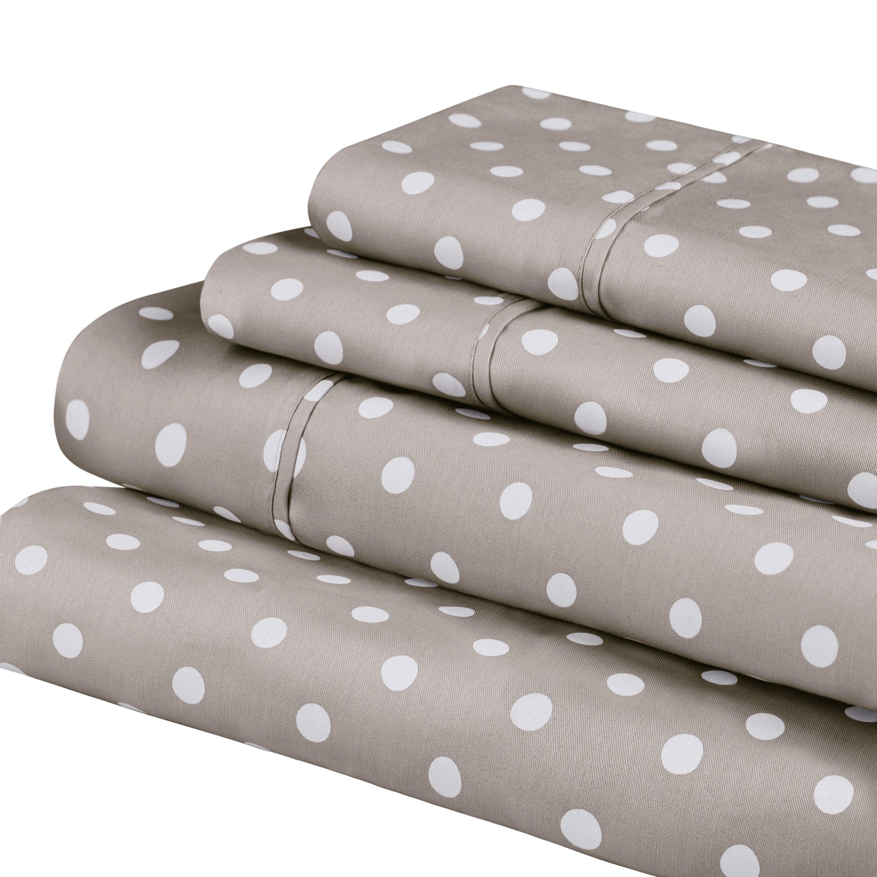 Polka Dot 600 Thread Count Cotton Blend Deep Pocket Sheet Set - Blue Nile Mills