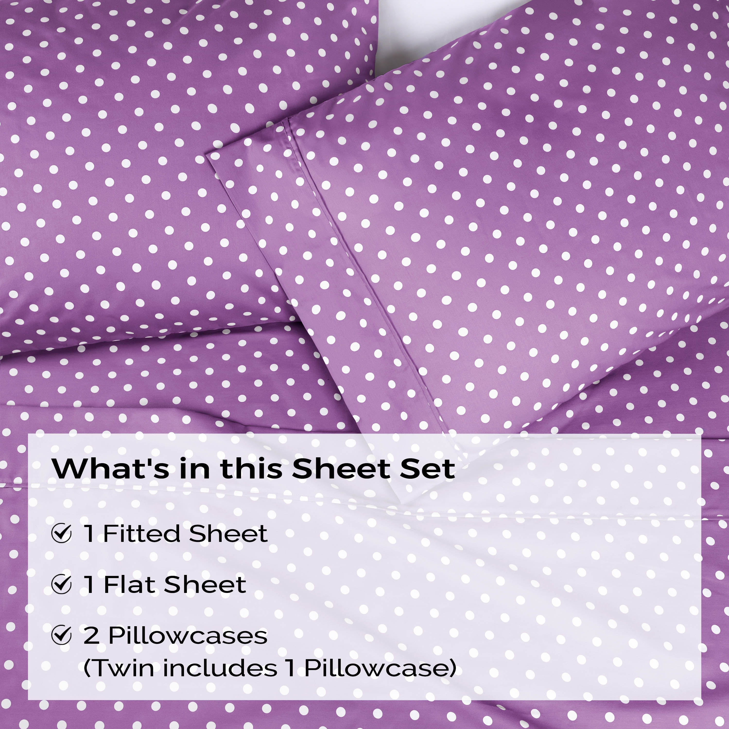 Polka Dot 600 Thread Count Cotton Blend Deep Pocket Sheet Set - Blue Nile Mills